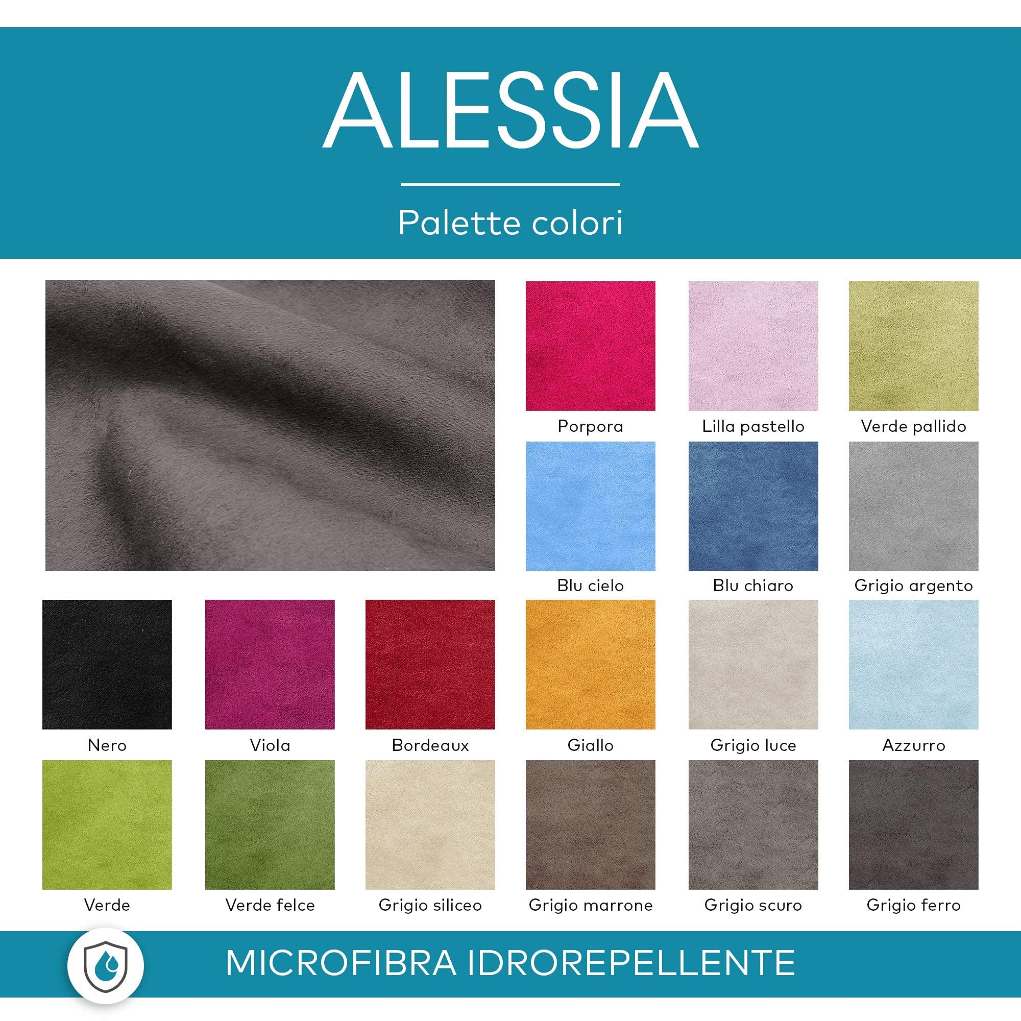 DESHOME Alessia 5 Meter - Stoff Meterware aus wasserabweisendem Mikrofaser, Stoffe für Sofa, Kissen, Möbelstücke, Stühle Beziehen Schwarz