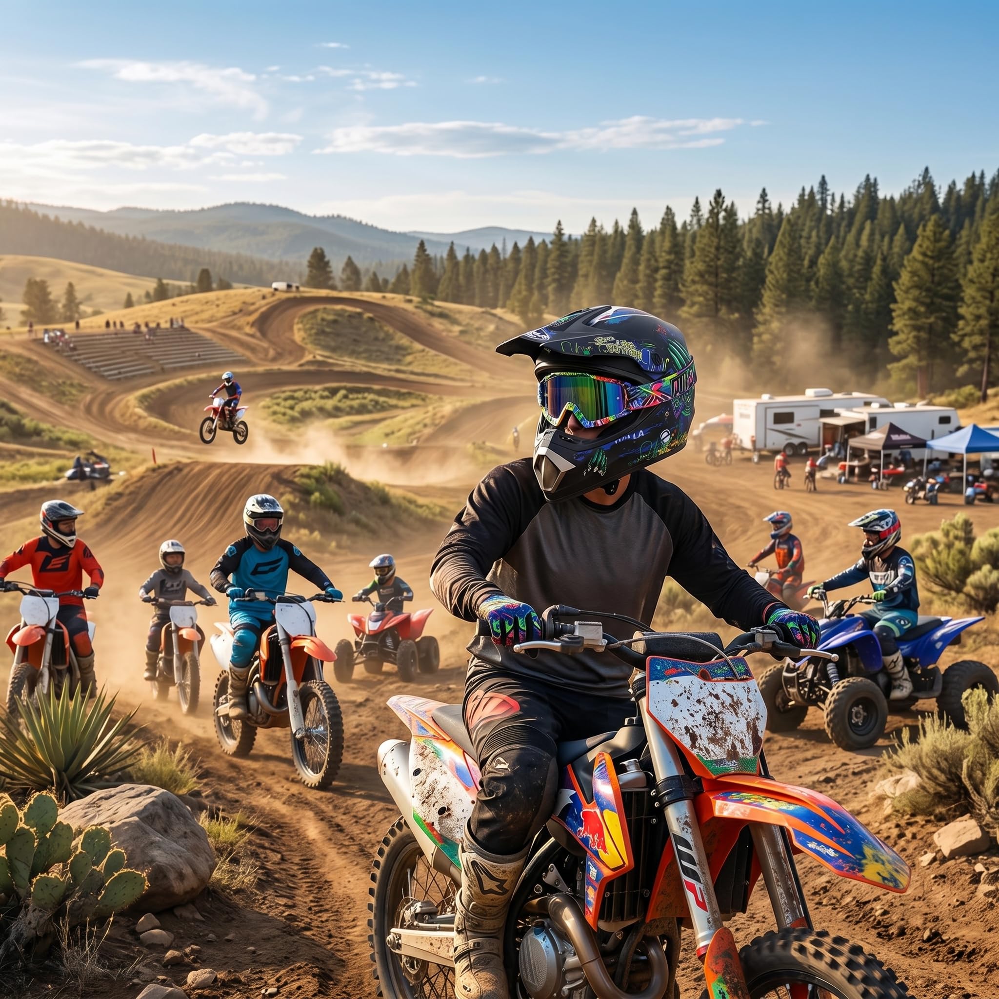 Casco profesional de motocross, 4 unidades, juego de guantes de seguridad para moto Dirt Bike Off Road para adultos y niños Mountain Road Cycling