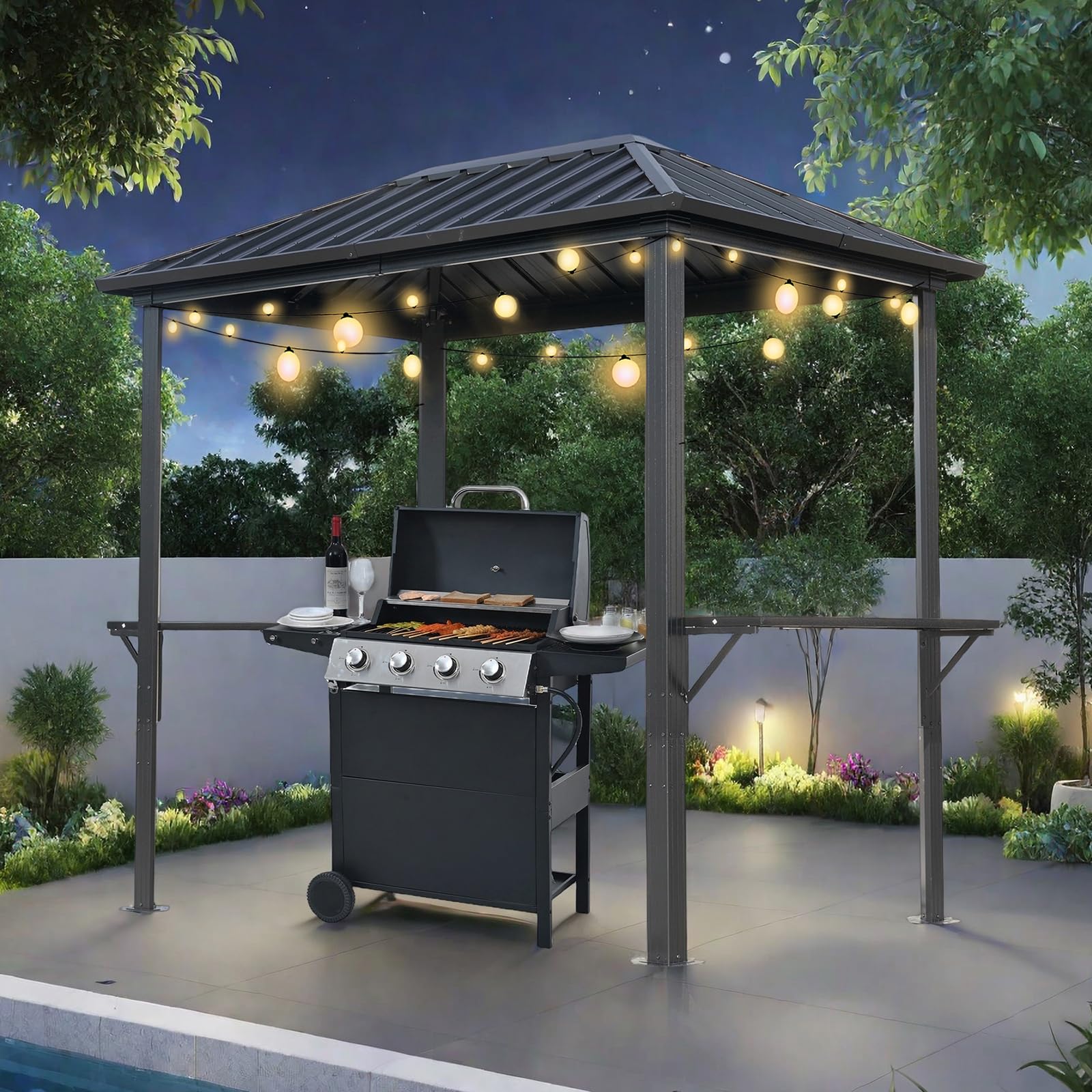 Outdoor X With Roof,Outdoor BBQ Shelter With - Main Image