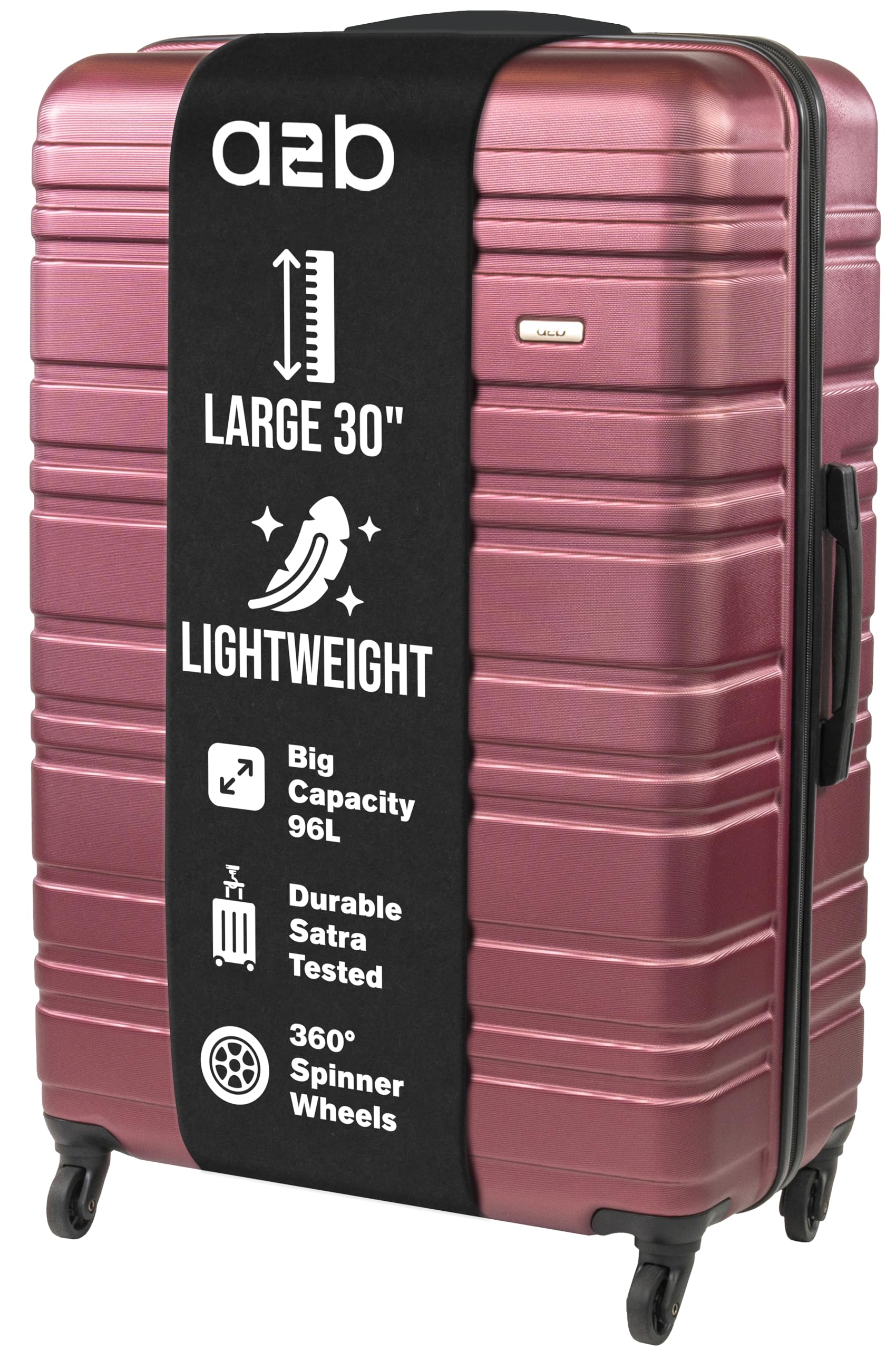 30-Inch Checked Luggage – Hardshell Suitcase with 4 Spinner Wheels, Lightweight Travel Bag, 360 Degree Smooth Movement, Large Capacity | Plum, Purple Colour (Plum, Large)