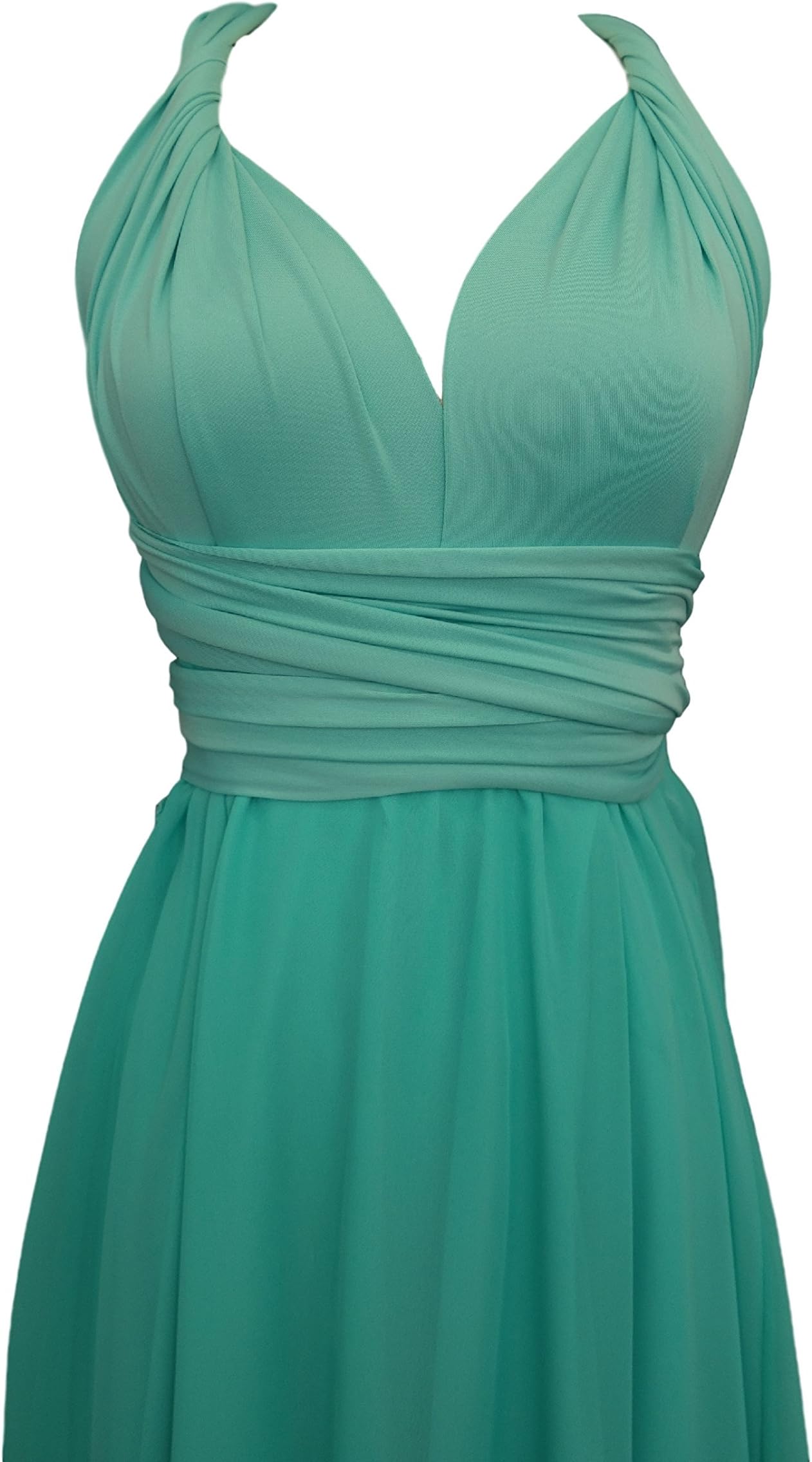 Full Length Infinity Plus size Dress in turquoise with Aqua Marine chiffon,One Size