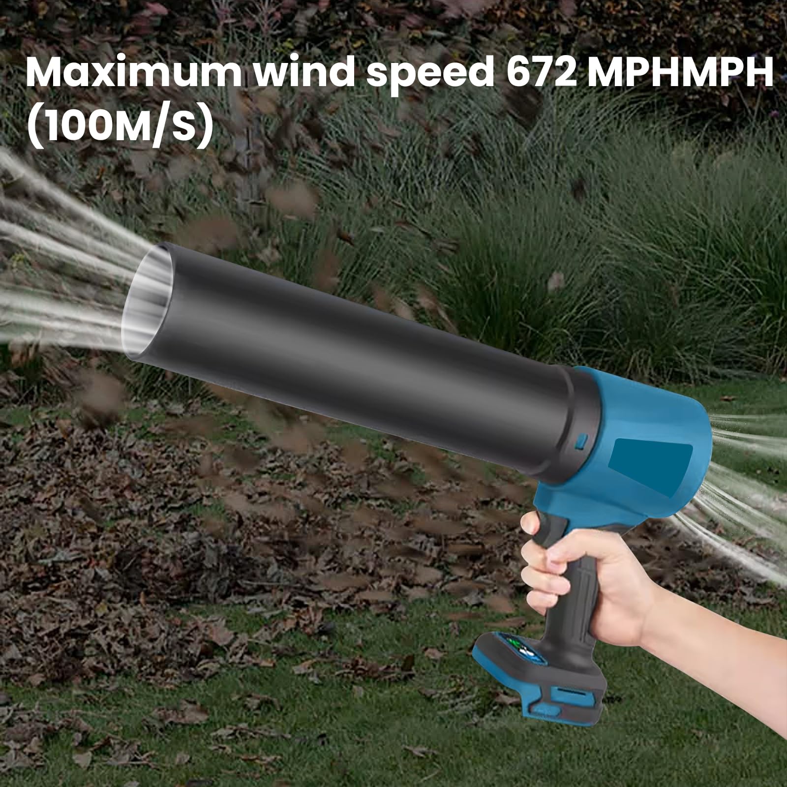 Turbina de soplador de hojas con batería para Makita 18 V, 100 M/S 8000 RMP Mini aire comprimido con boquilla extendida, soplador de batería sin escobillas, Turbo Jet Blower para césped, terraza