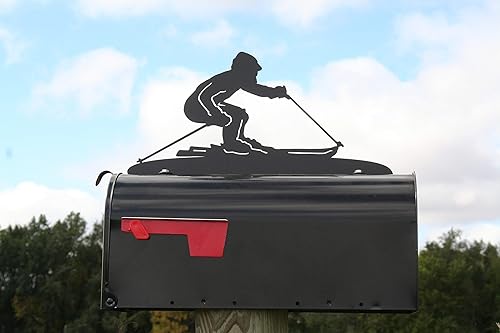 Vista 180 de Hobby, Recreation and Career Style Metal Powder Coated Mailbox Topper (Excavator, Matte Black) Negro mate,Dark Yellow,Blue,Copper,Gris-oscuro,Gloss