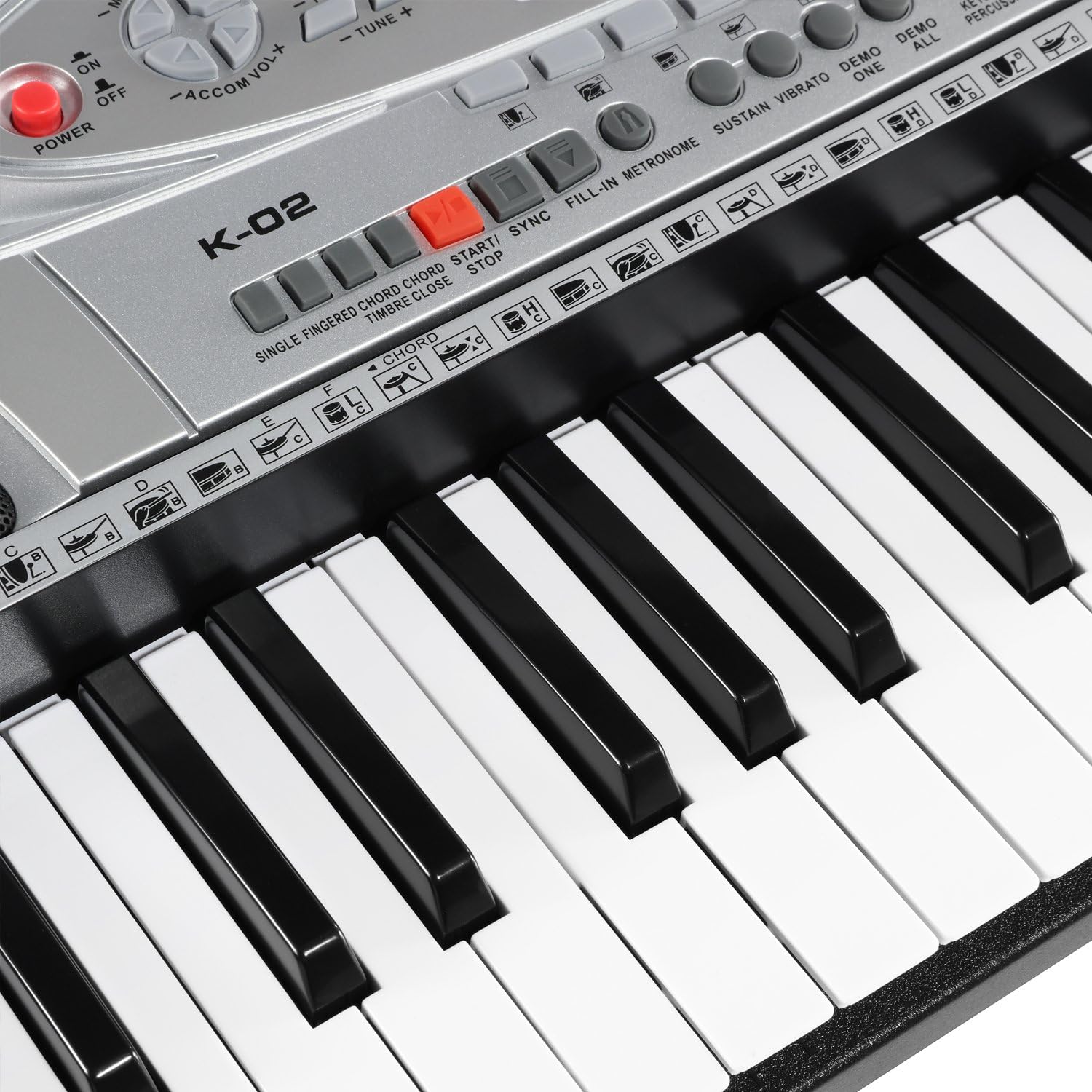 Joy LCD Screen 54-Key Portable Electronic Keyboard for Beginners with Power Supply