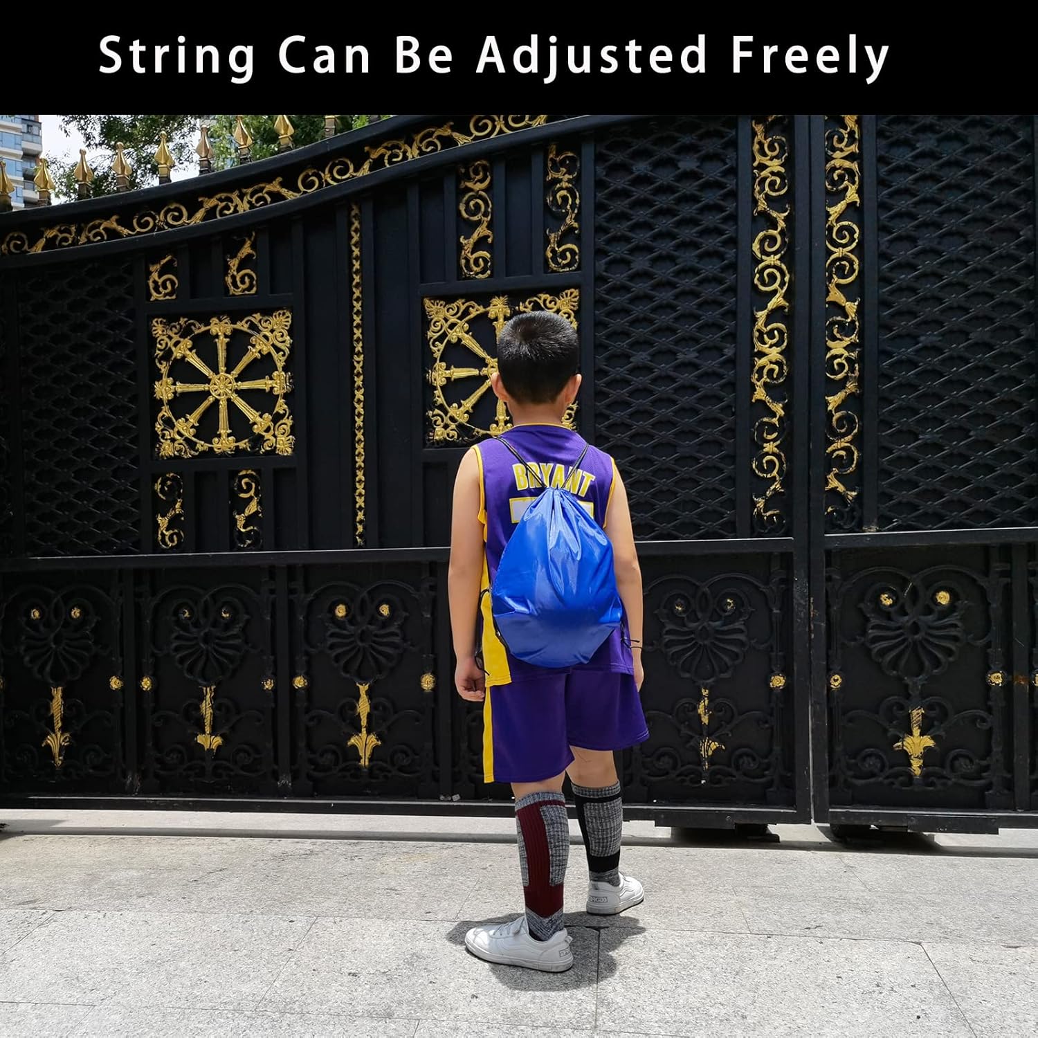 CAIHONG 100 Pack Drawstring Backpack Royal Blue Bulk Drawstring Bags Nylon String Backpack Gym Cinch Sack Backpack Sport Bag Draw String Party Bags