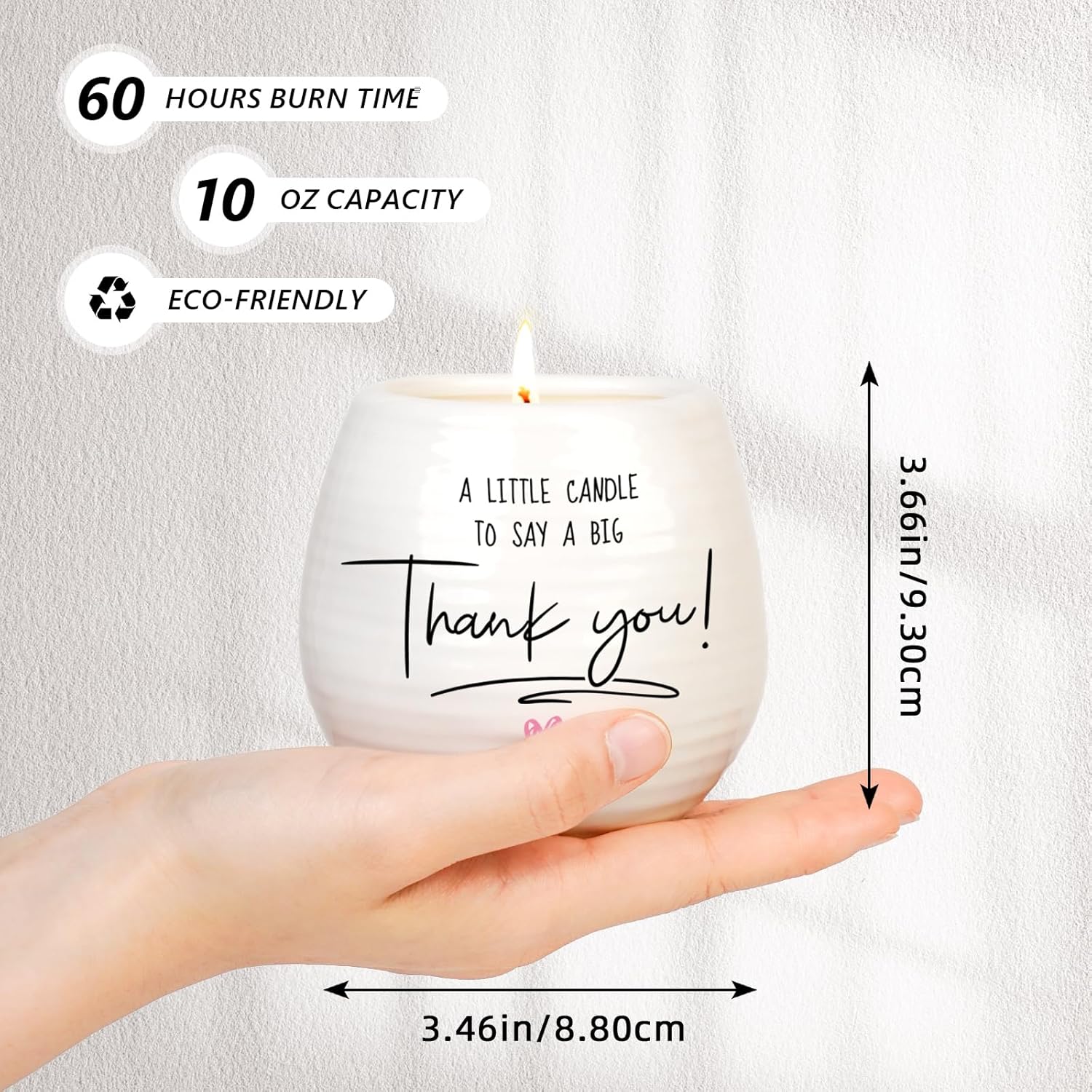 Thank You Gifts for Women Men, 10 Oz Handmade Ceramic Lavender Scented Candle, Hostess Gifts for Women, Thank You Candle, Appreciation Gift for Women Teacher Nurse Doctor Friends Coworkers Employee - Image 2