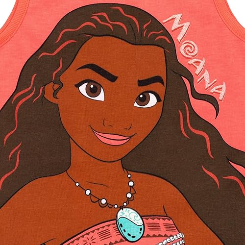 Miniatura 8 de Disney Princess Cenicienta Belle Moana Ariel Rapunzel Jasmine - Camiseta sin mangas para niñas pequeñas, paquete de 3 unidades