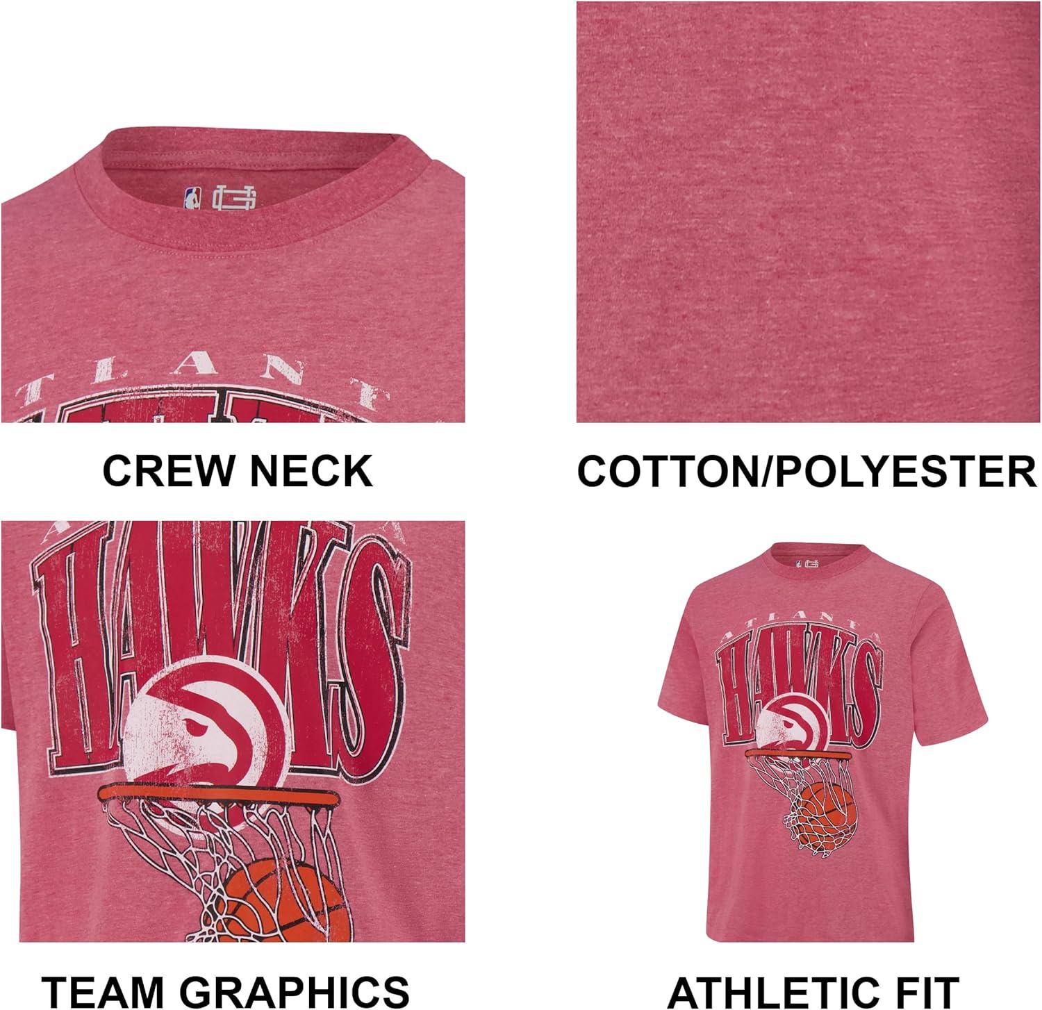 Ultra Game Mens NBA Official Hoops Short Sleeve T-Shirt - Image 5