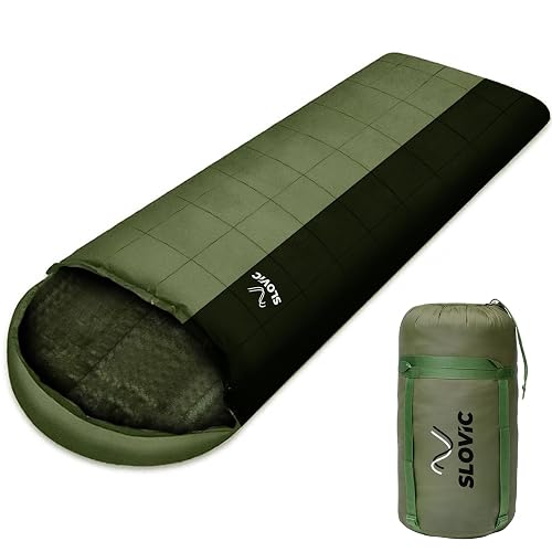 Slovic Sleeping Bag for Adults [Upto - 10°C] | Trekking Bag for Hiking, Camping, Outdoor & Indoor with Extra Fur Lining | Light Weight Camping Accessories | Trekking Accessories | Sleeping Bag for Men