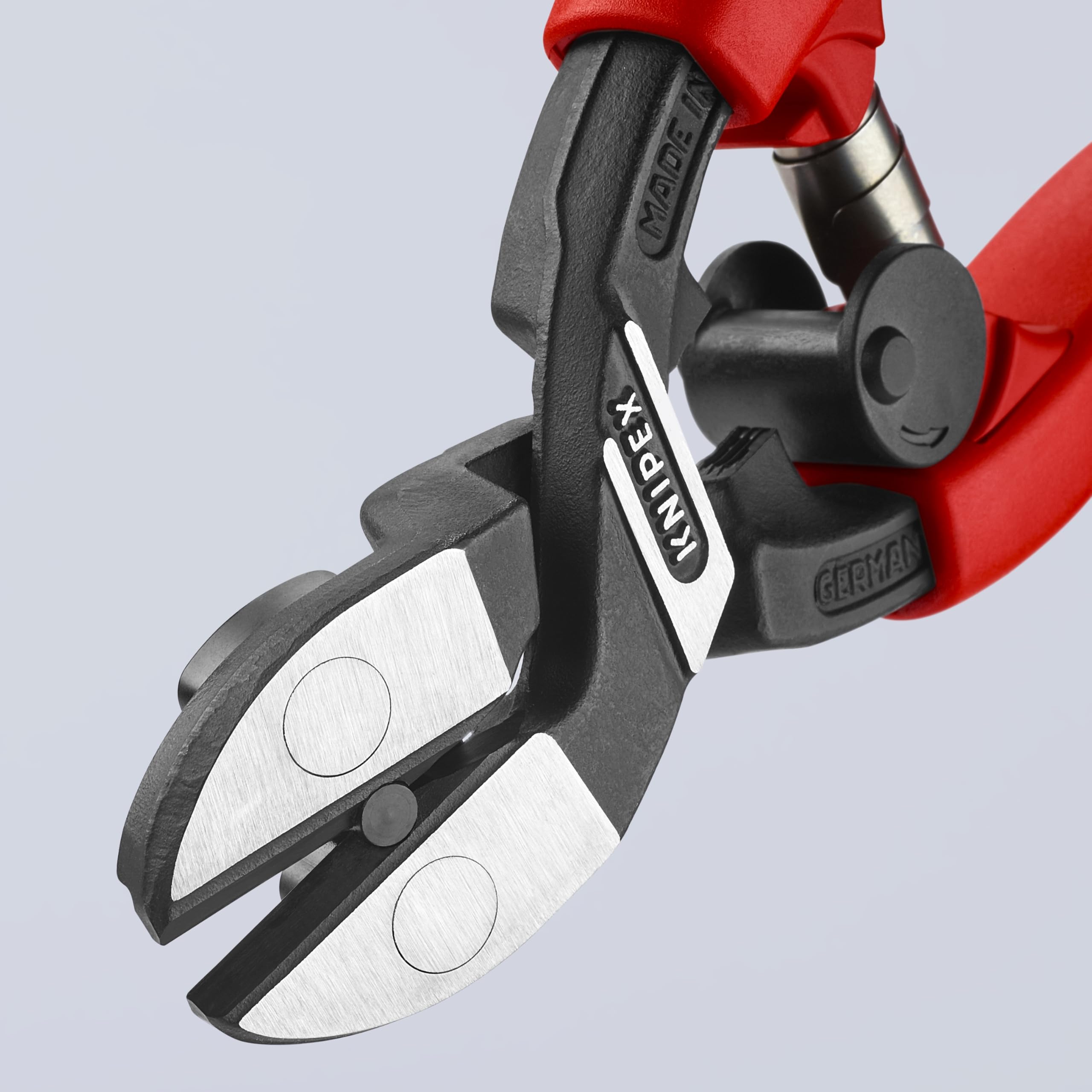 Knipex 7122200 Komfort Griff abgewinkelt Hohe Hebelwirkung Bolzenschneider Schnitt, 71 22 200
