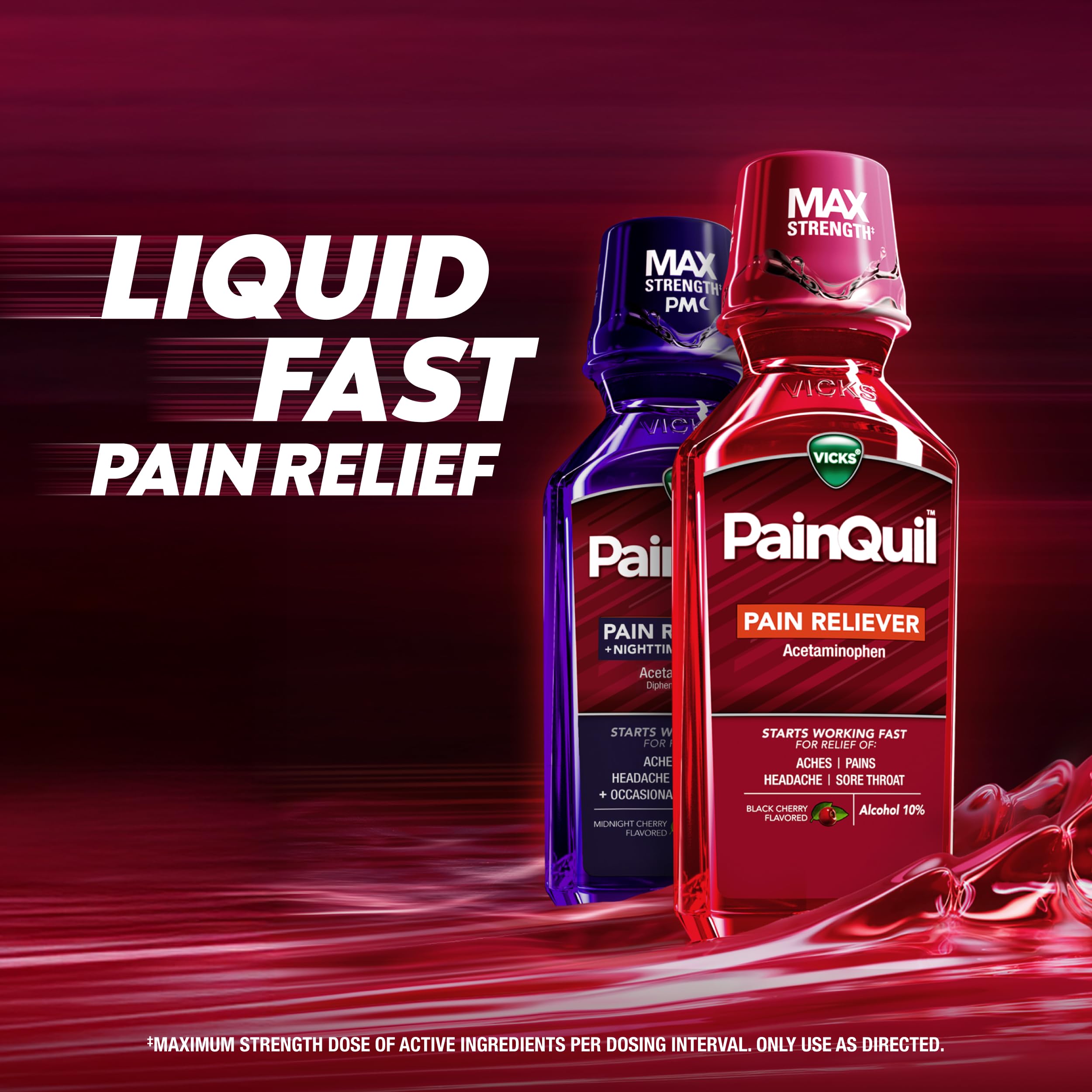 Vicks PainQuil & PainQuil PM Pain Relief Liquid, 1000mg Acetaminophen, 2x12 oz — Amazon image 2