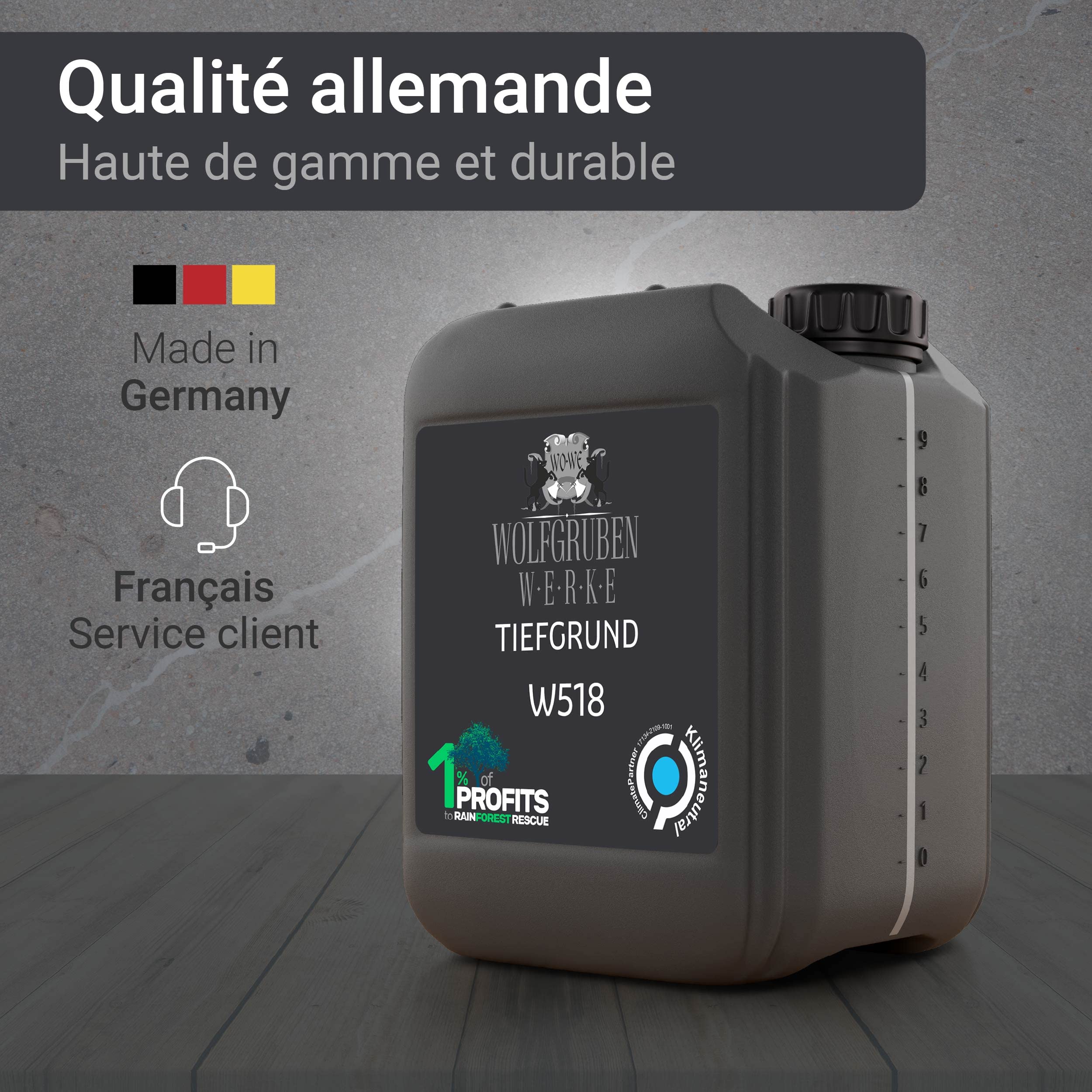 WO-WE Primaire - Apprêt W518 pour sol poreux - Régularise l’absorption du support - 5L