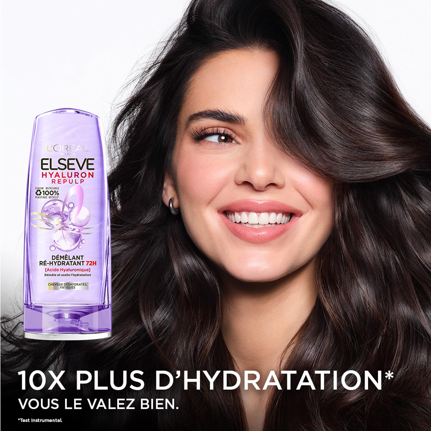 L’ORÉAL PARIS - Démêlant Ré-Hydratant - Cheveux Déshydratés et Fatigués - 10X Plus d'Hydratation 72H - À l'Acide Hyaluronique - Elseve Hyaluron Repulp - 250 ml