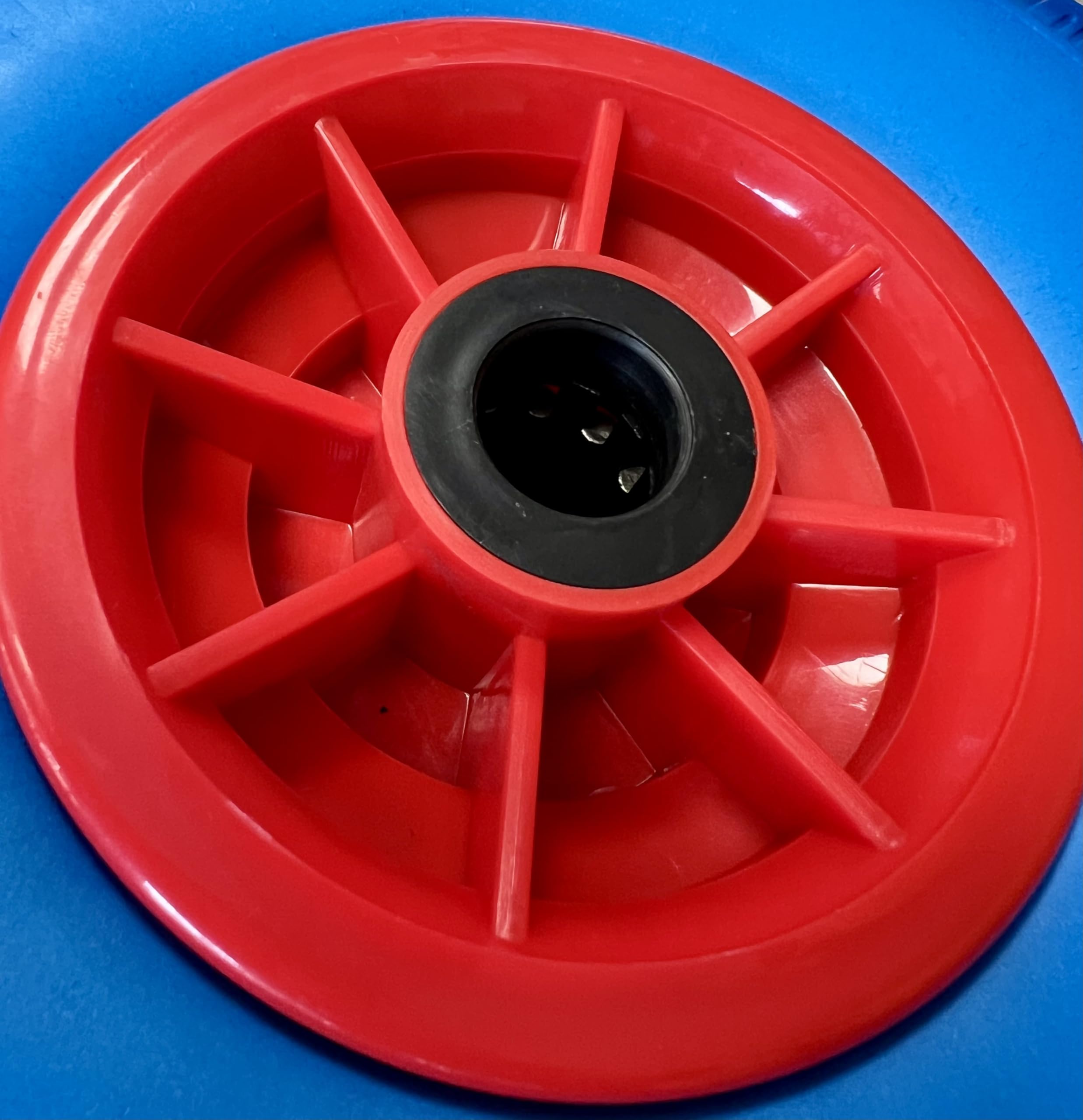 2x Sackkarrenrad Pannensicher VOLLGUMMIREIFEN Ø 260mm, Nabe Ø20×75mm, 3.00-4, für Sackkarren Bollerwagen, Rad Ersatzrad Reifen Räder für Sackkarre Bollerwagenrad Sackkarrenräder Blau/Rot, PU
