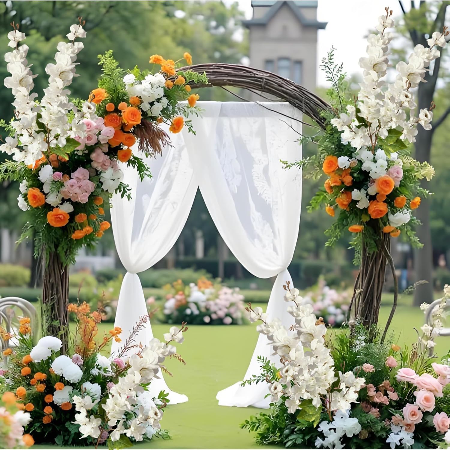 6PCS White Delphinium Artificial Flowers Espigas para Jarrones Fake White Flowers Tall Flowers for Floor Vase Flowers for Tall Vase Floral Arrangements Home Table Wedding Decor