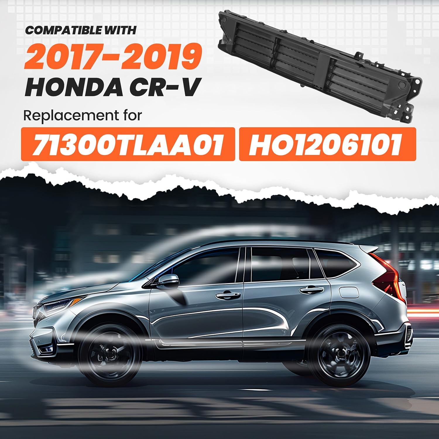 HECASA Lower Active Grille Shutter W/O Motor Compatible with 2017-2020 Honda CR-V Replacement for 71350-TLA-A01 HO1206101 Lower Radiator Shutter Assembly