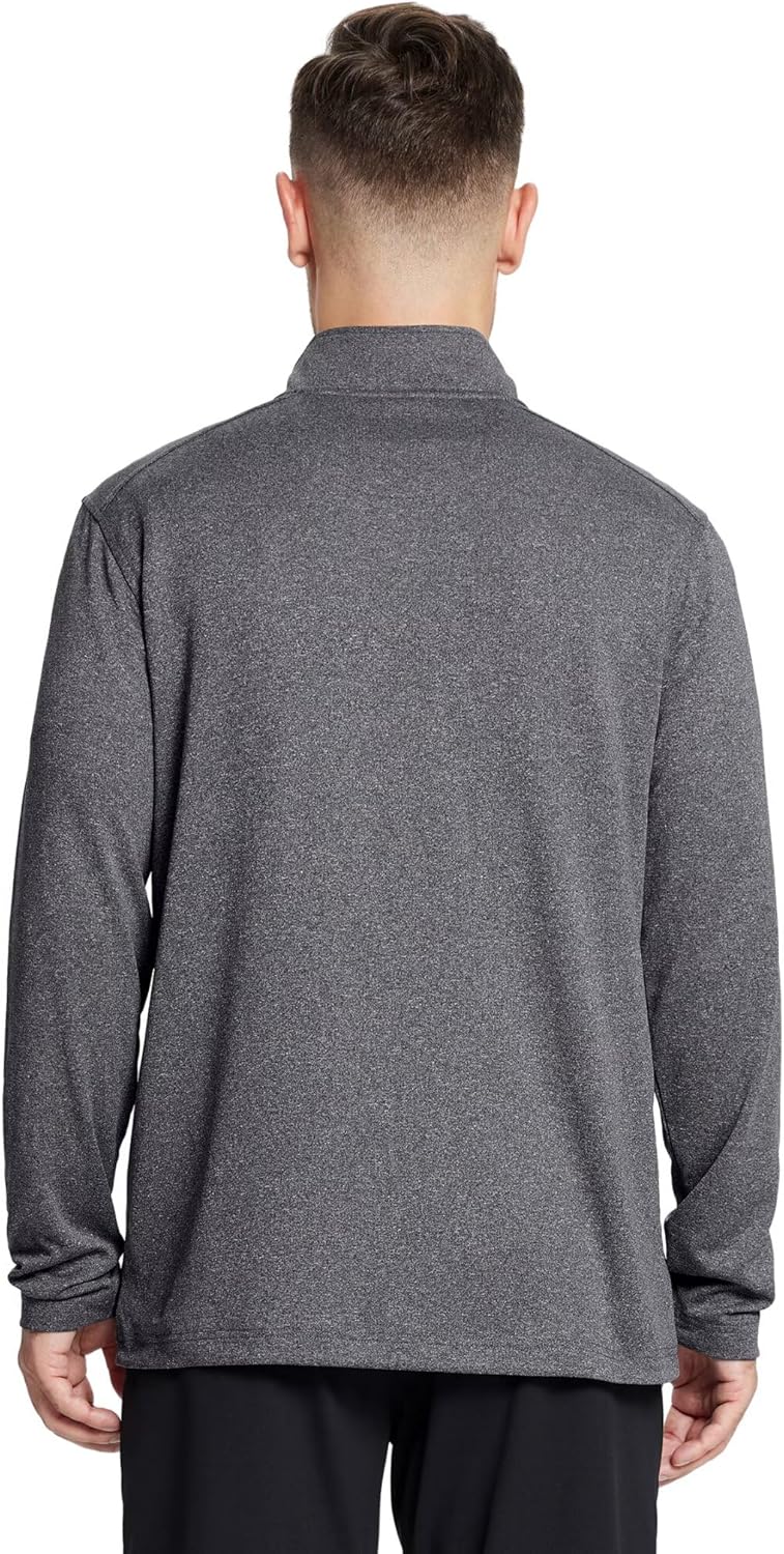 MICHEL ROUEN Quarter Zip Pullover Men Long Sleeve Dry Fit Moisture Wicking 1/4 Zip Pullover Mens Mock Neck Heather Sweatshirt - Image 4