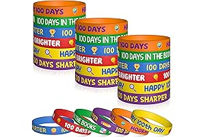 WATINC 48 Stylish 100th Day Bracelets for Kids