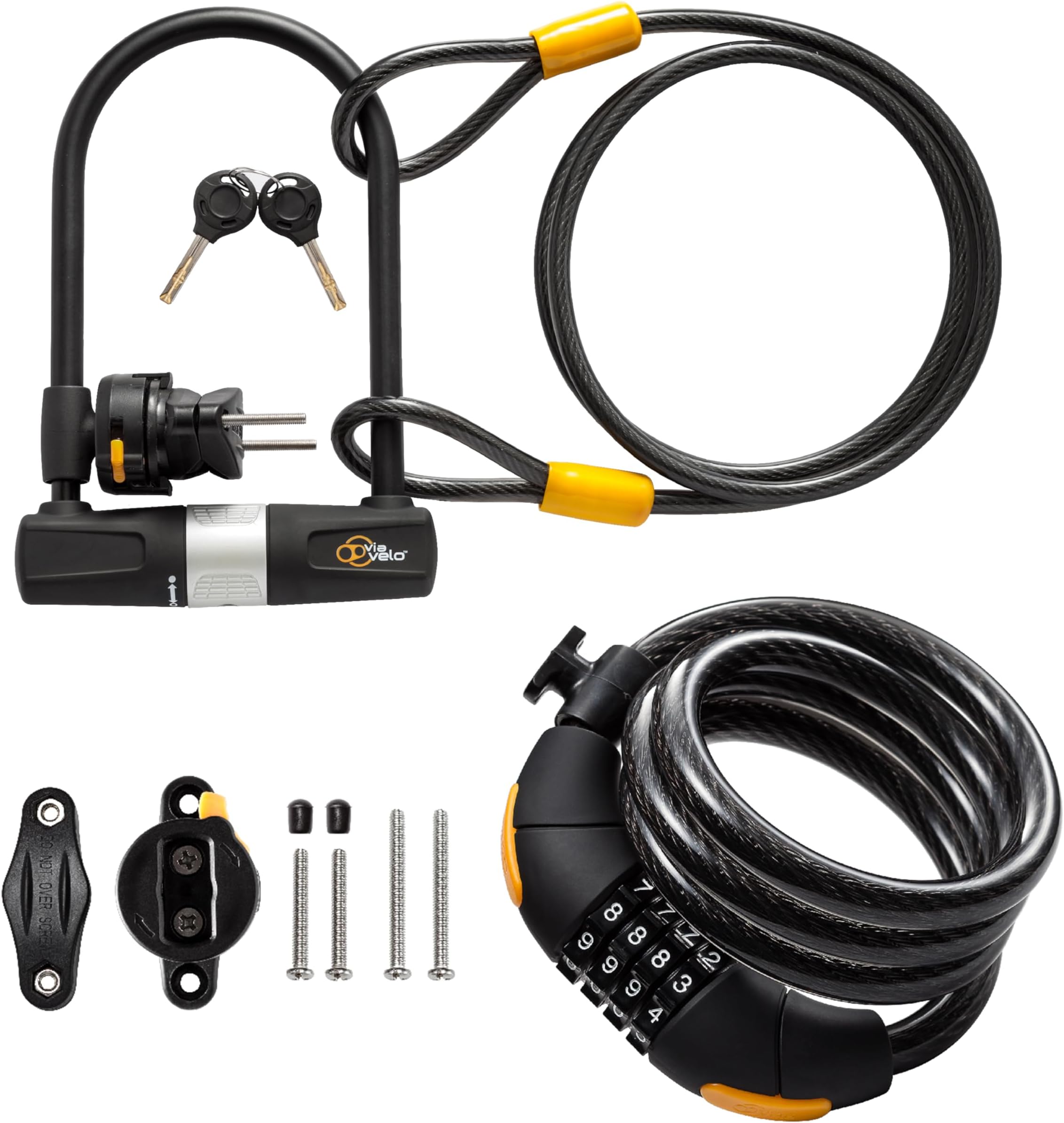 Via VeloBike U Lock with Combination Cable Loc,