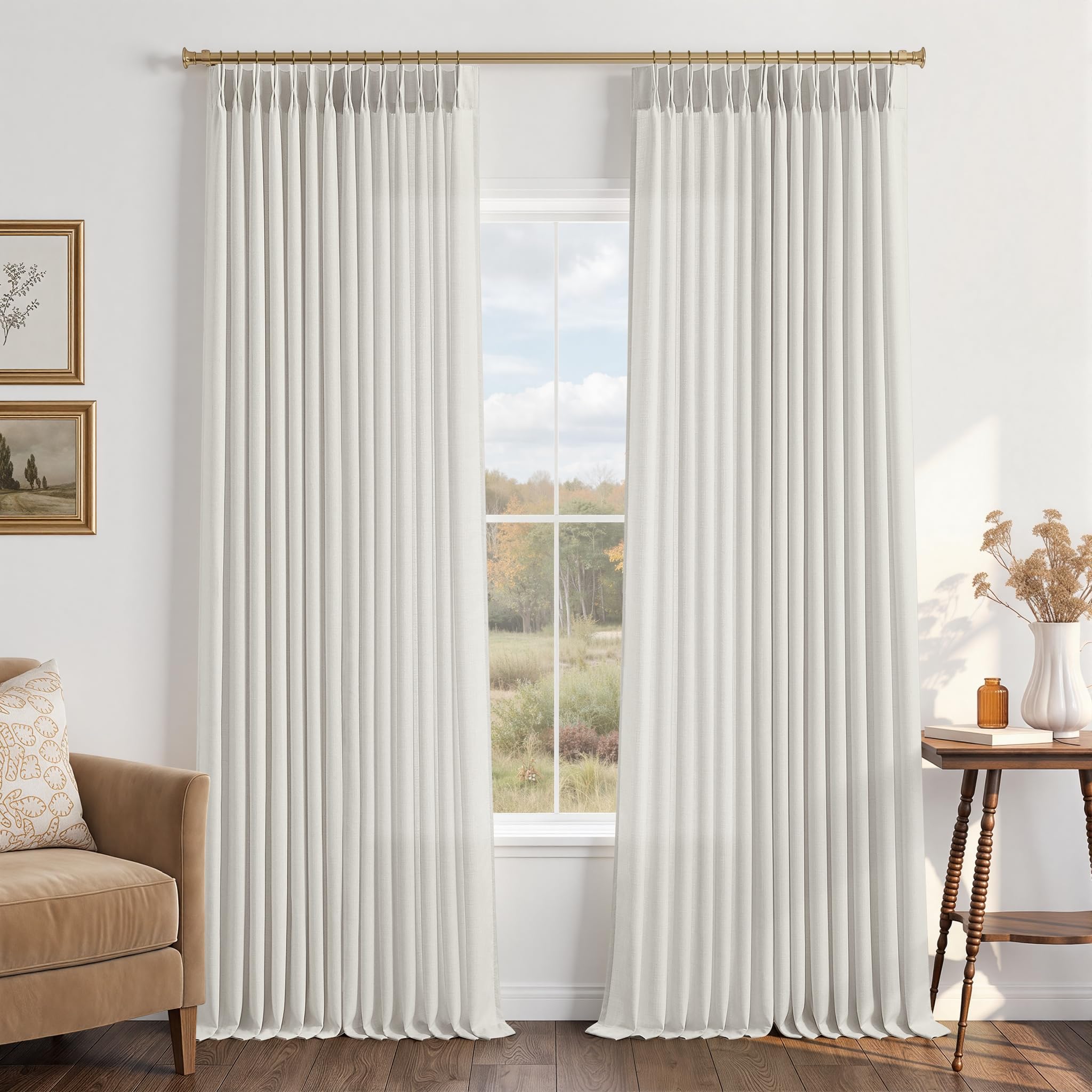 Buy Light Filtering 96 Inches Long Curtains for Living Room, Thick