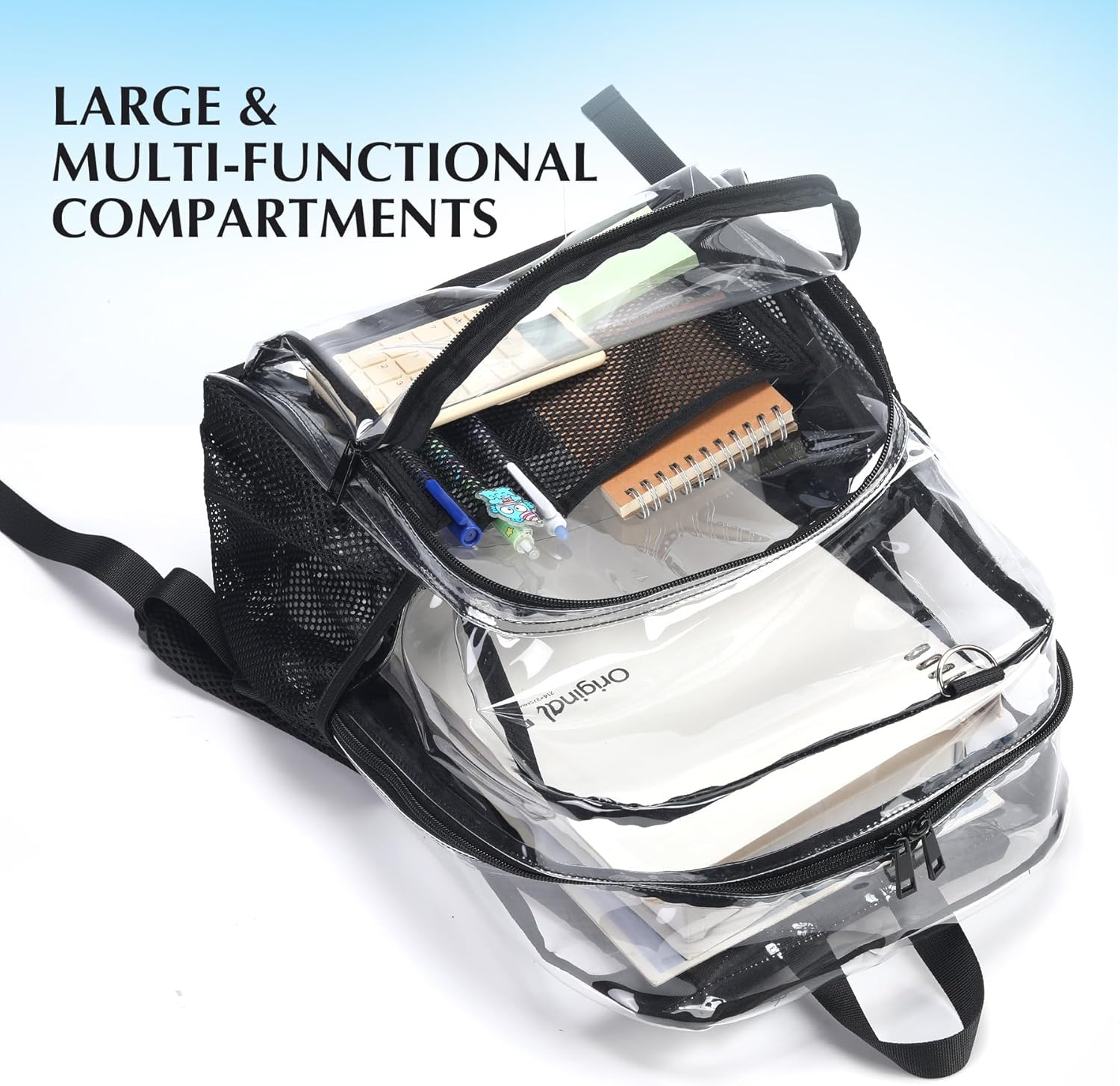 Clear Backpack Lightweight School Bookbag See Through Transparent Plastic Daypack Stadium approved Men Women Concert - Image 4