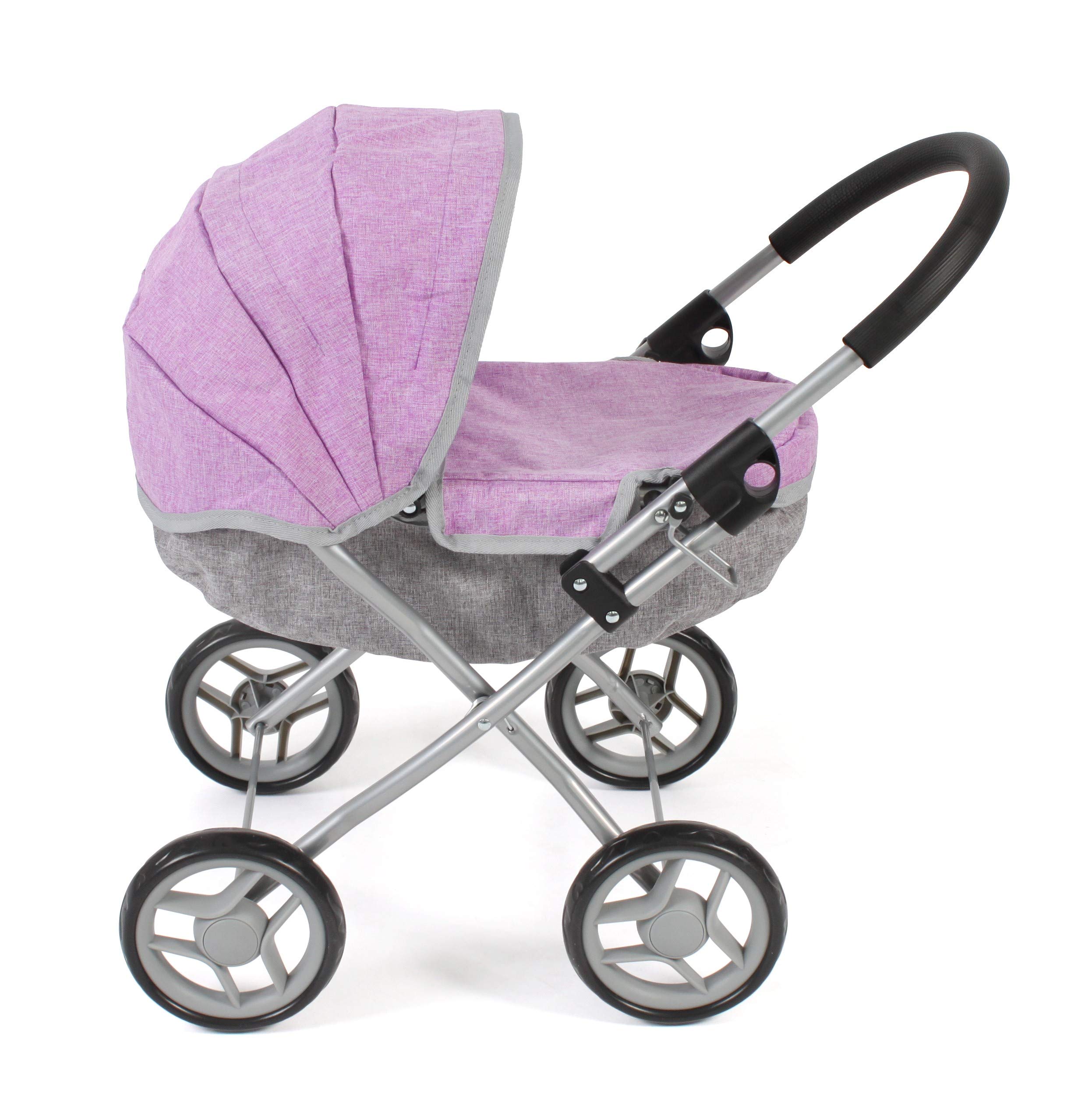 Passeggino per Bambole Lilli, Piccolo Passeggino per Bambole, Colore: Viola Melange