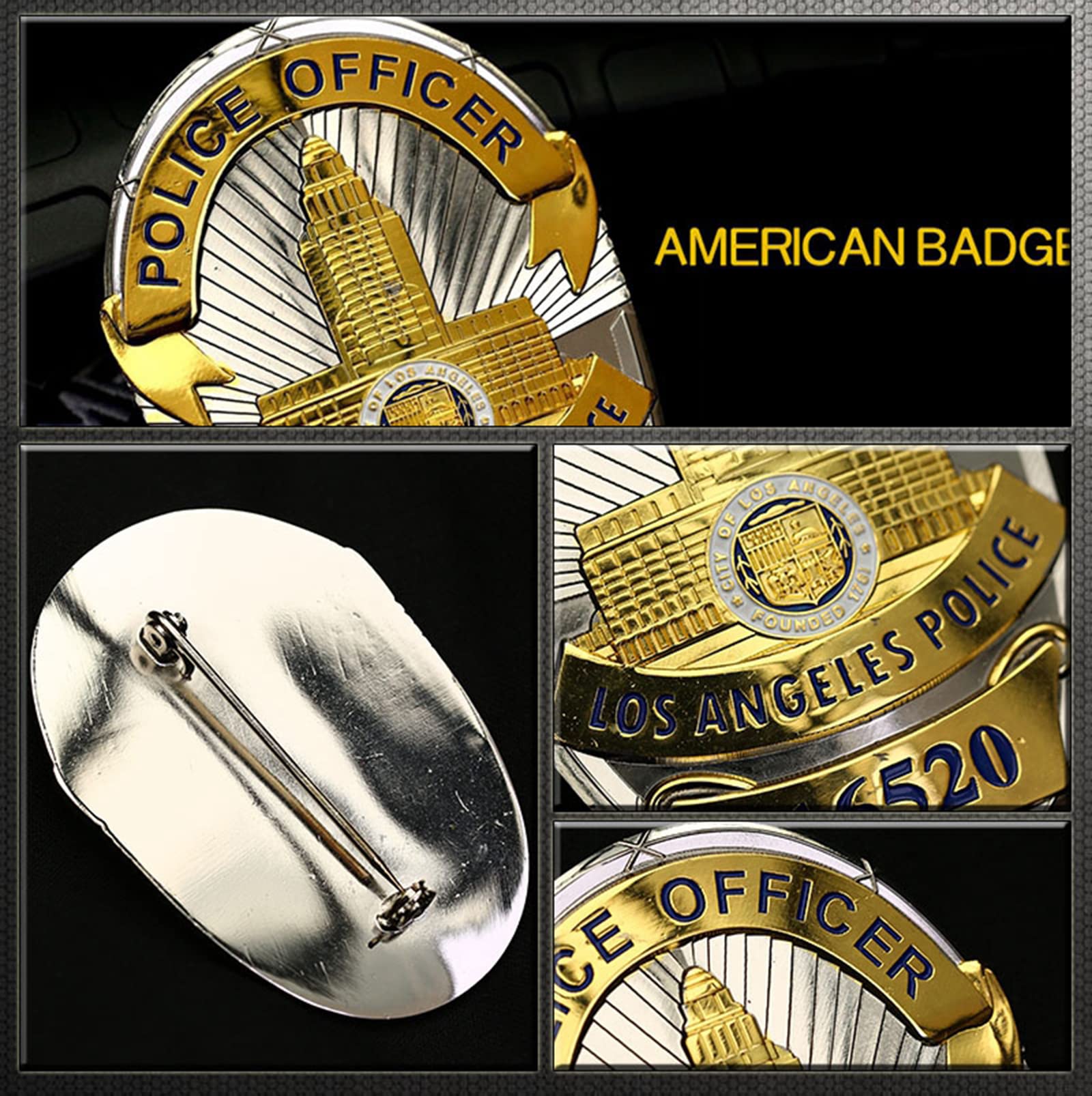 FMO Militär-Medaillenabzeichen, Los Angeles LAPD Abzeichen, Kleid Kostüm Requisite