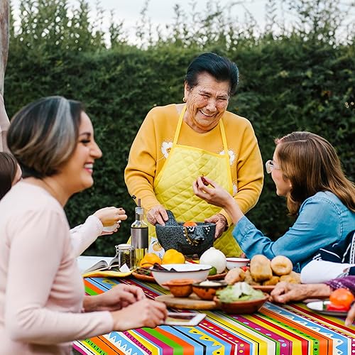 Miniatura 5 de Mantel de plástico para fiesta mexicana, 2 piezas, mantel rectangular desechable para fiesta de cumpleaños temática mexicana, suministros de