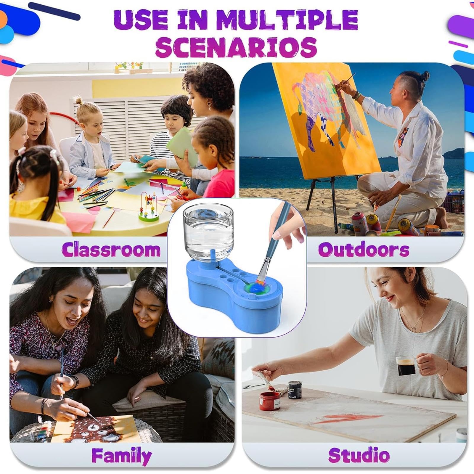 Yorajuy Paint Brush Rinser Multifunctional Cleaner for Acrylic and Water Based Paint Product Image 4