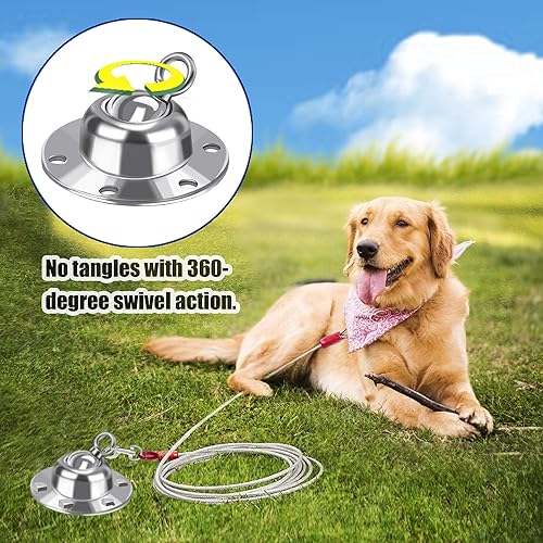 Miniatura 2 de Anclaje giratorio de 360° para perro, estaca resistente a la oxidación para perros con capacidad para 1000 libras de fuerza de tracción para patio,