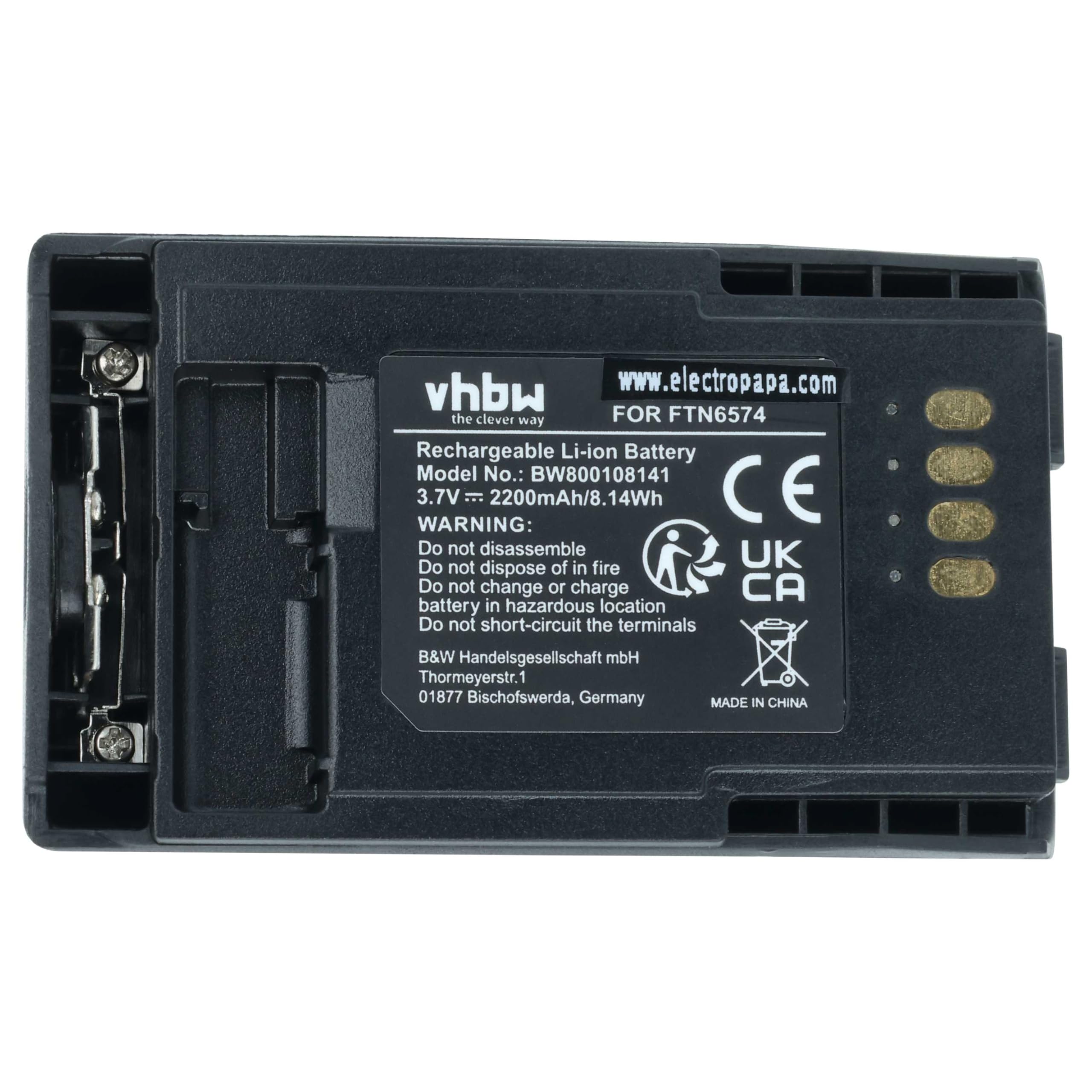 vhbw 10x batería Compatible con Motorola MTP850S, MTP800, CEP400, PTX850, MTP850 Zeon Radio (2200 mAh, 3,7 V, Li-Ion)