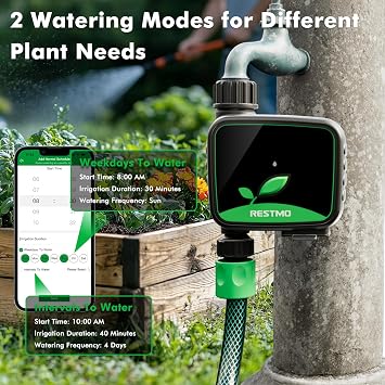 RESTMO WiFi Water Timer, Programmable Hose Timer 1 zone