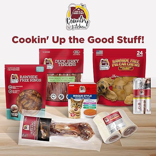 Country Kitchen Beef Rib Bones Dog Treats, 100% Natural, 3 Count(Pork,2 Count (Pack of 1))