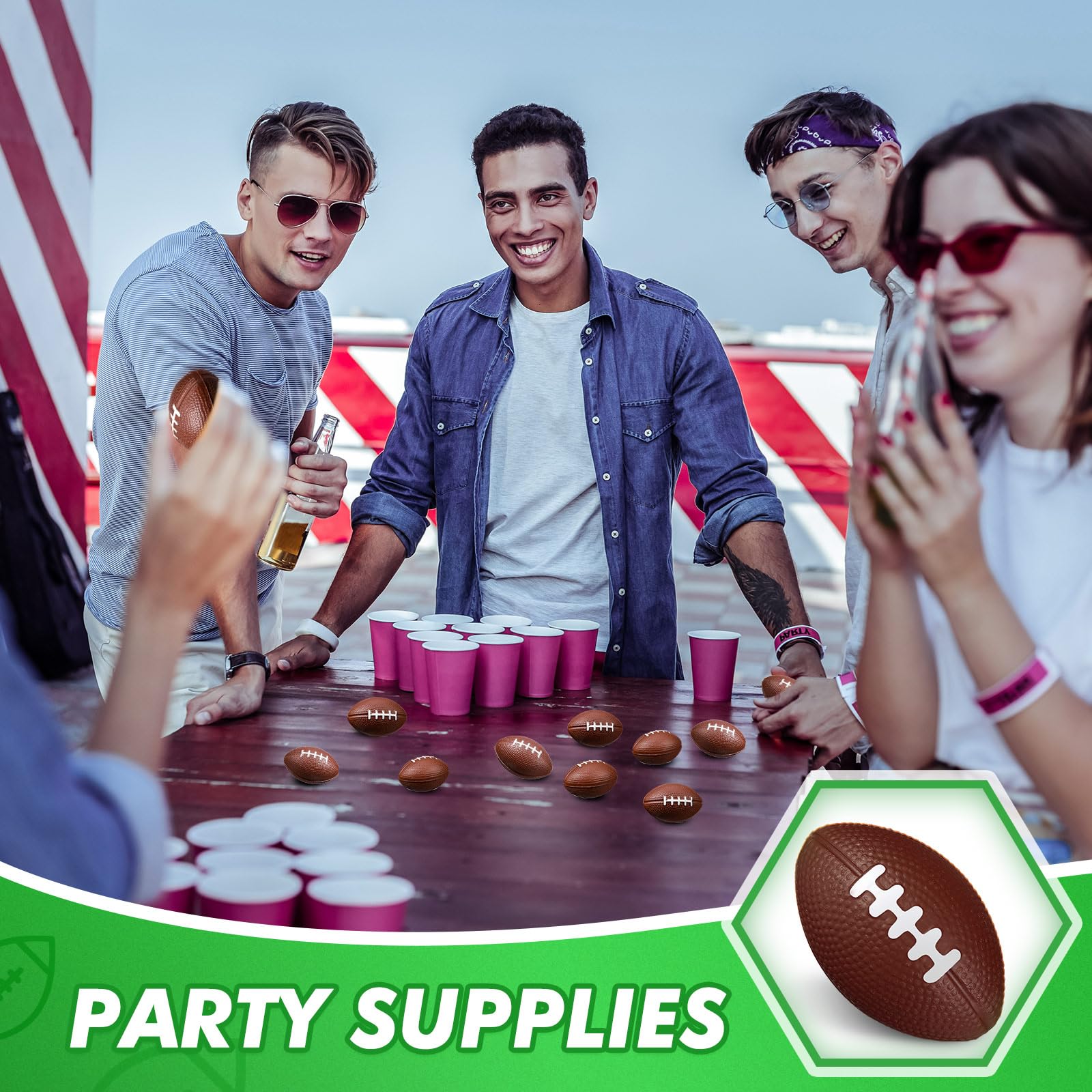 Party Favor Toys 120 Packs Mini Football Stress Balls - 1.46 Inch PU ...