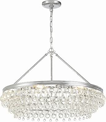 Crystorama Calypso 6 Light Crystal Teardrop Polished Chrome Chandelier
