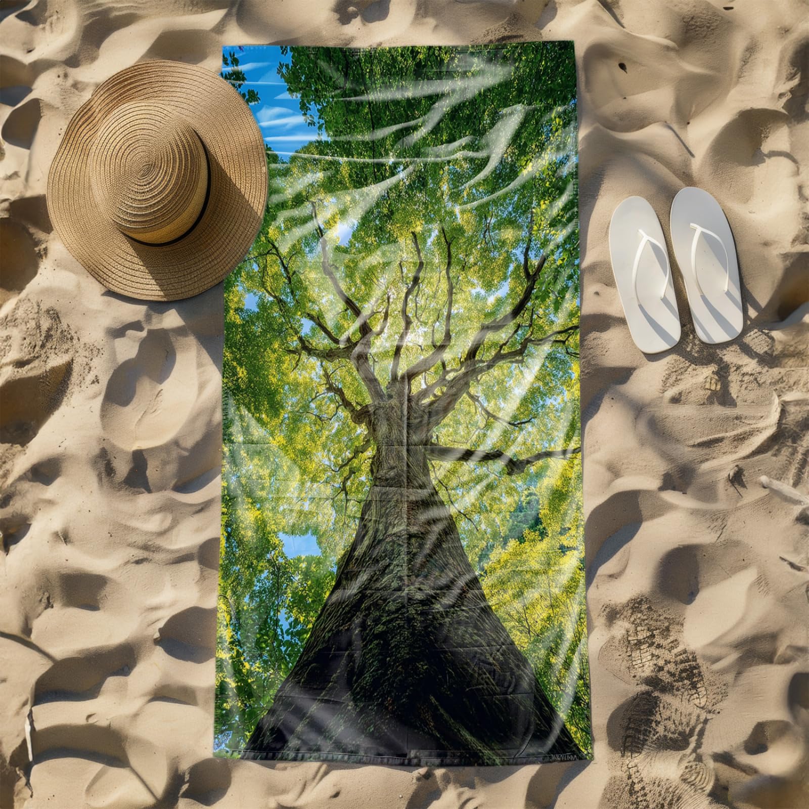 Générique Serviette de Plage 90X180 Arbre Vert
