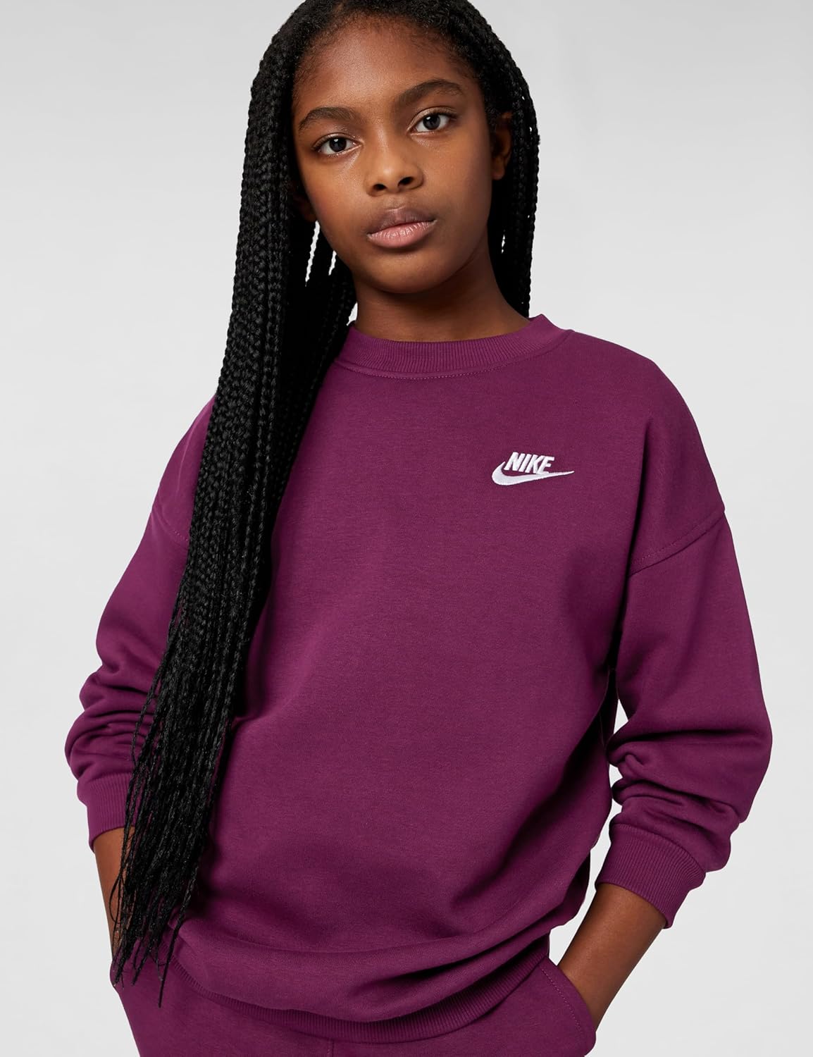 Nike Girls' Sportswear Club Fleece Oversized Sweatshirt - Image 4