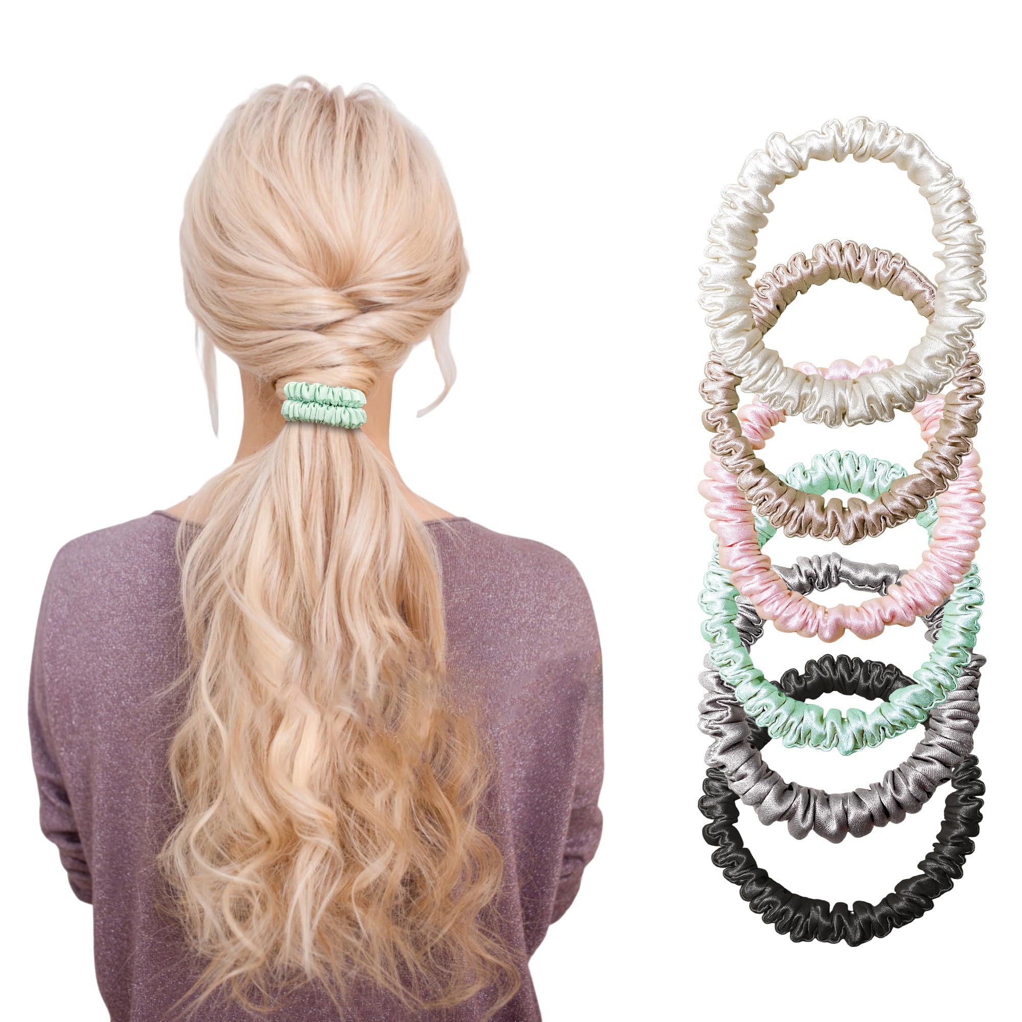 Mulberry Silk Slim Hair Scrunchies