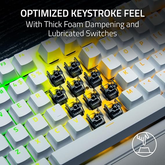 Razer Huntsman V3 Pro TKL 8KHz Esports Gaming Keyboard: Analog Optical Switches Gen 2-8000 Hz Polling Snap Tap - Rapid Trigger - Adjustable Actuation - Media Controls - PBT Keycaps - White
