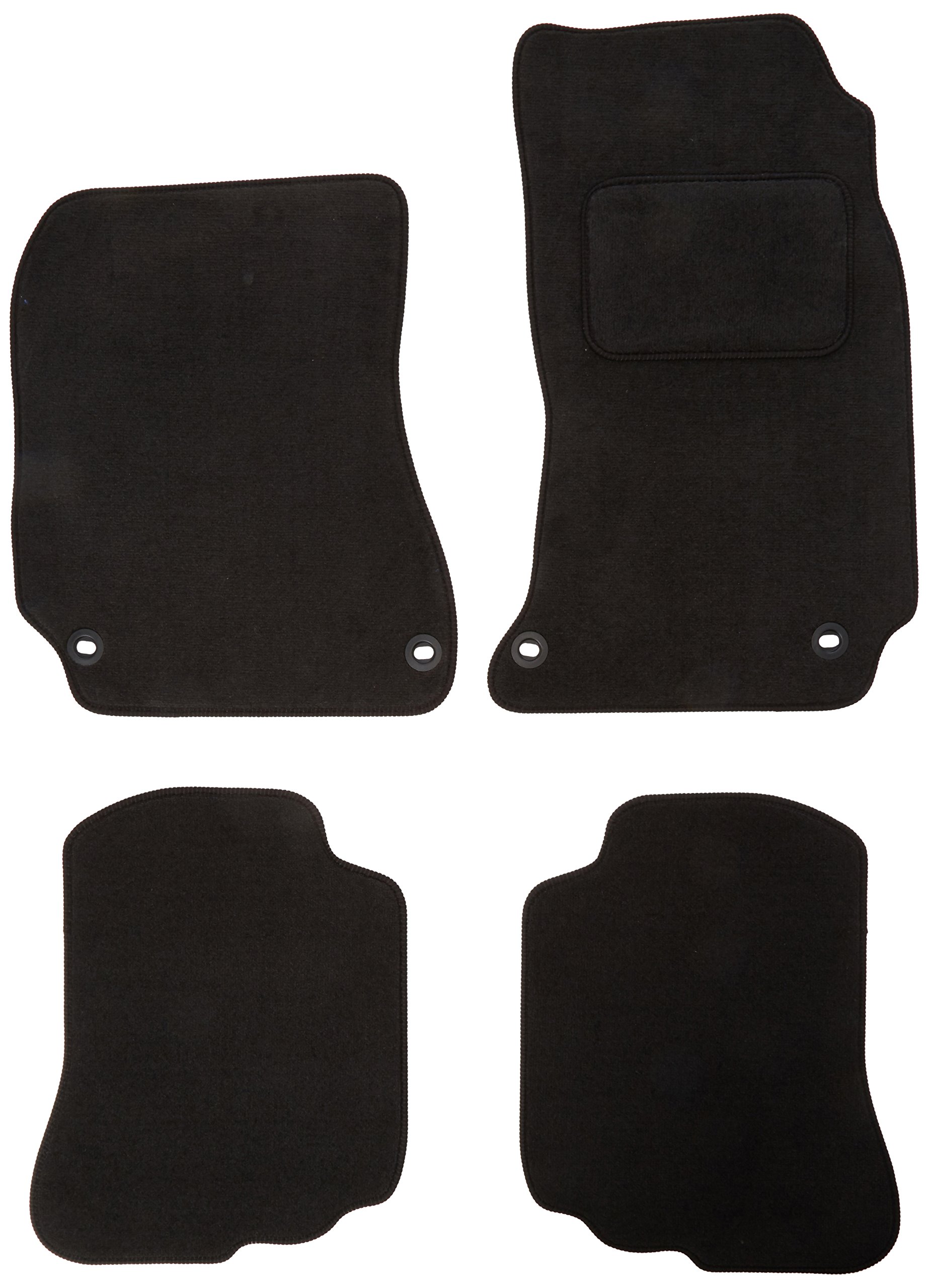 J.R. Tailor Fit Car Mat Set, Luxury Grade, Grey with Silver Striped Trim