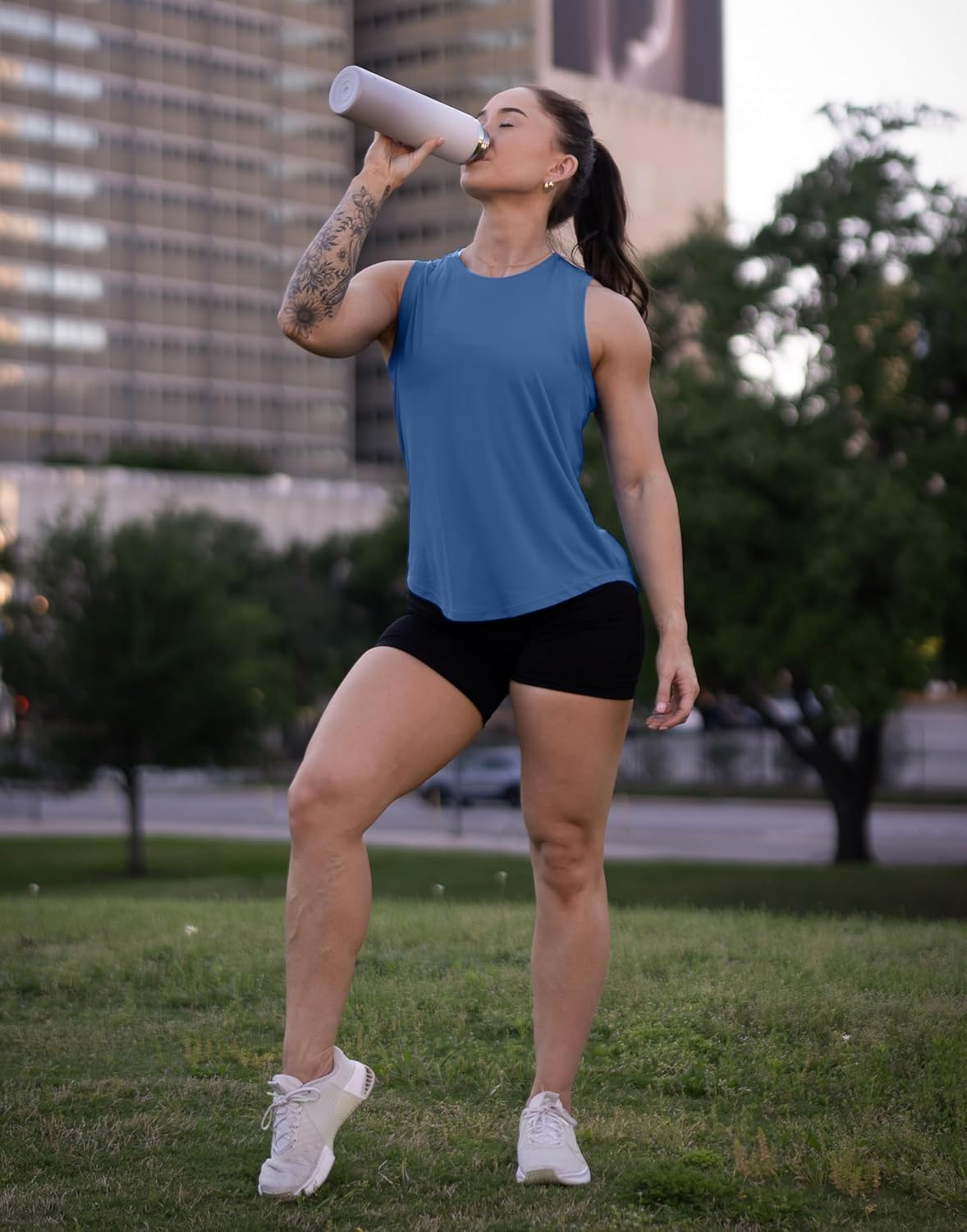 SANTINY Women's Sleeveless Workout Tops Lightweight Tennis Yoga Athletic Running Shirts Racerback Tank Tops for Women - Image 3