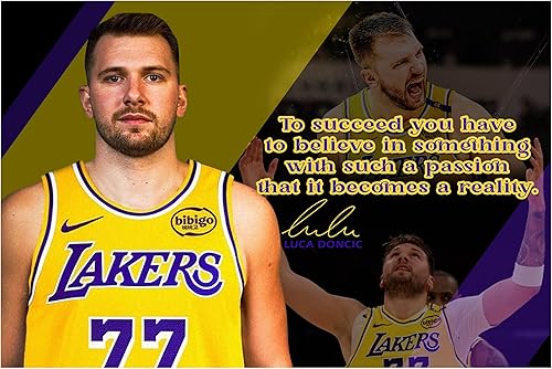 Luka Doncic - Póster motivacional con citas inspiradoras, carteles para el aula, baloncesto profesional, arte de pared, mentalidad de crecimiento,