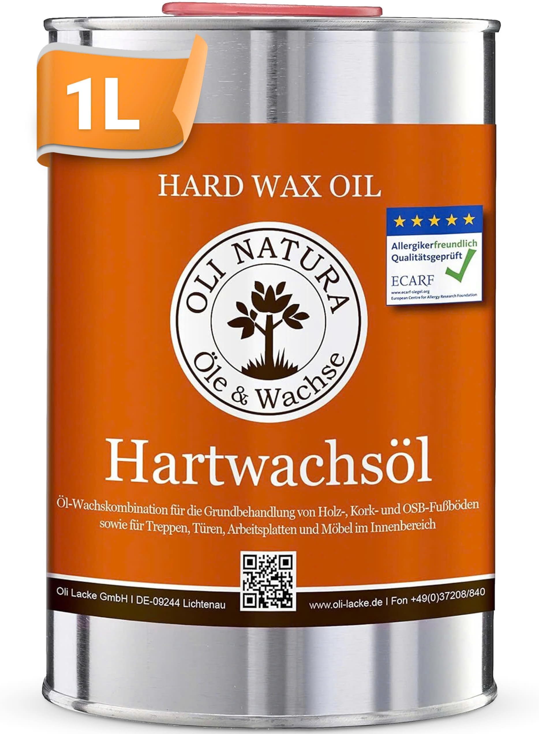 Hard Wax Oil - 1 L, Colour: Clear satin
