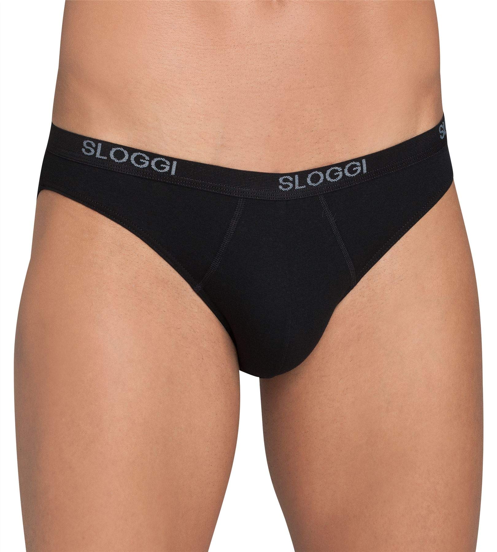 Sloggi para Hombre Algodón Básico Minivestido Negro, Blanco, Gris o Azul Marino