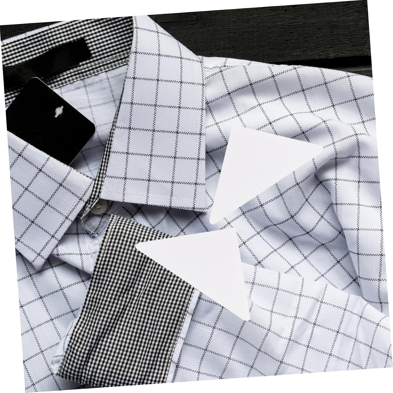 Triangle Adhesive Collar Stays for Dress Shirts 90pcs Plastic Formal