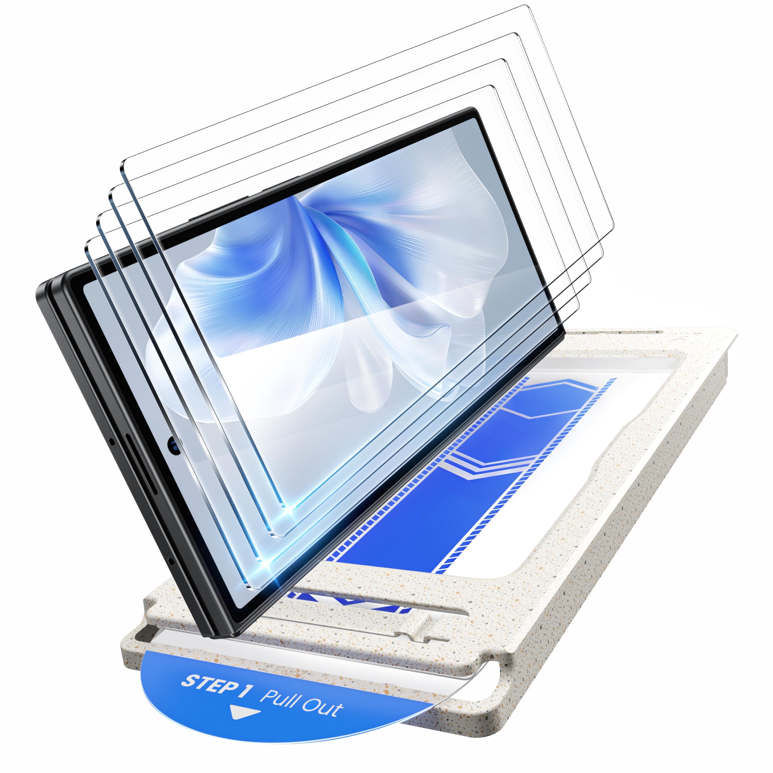 WSKEN Pack for Samsung Galaxy Z Fold Front Screen Protector [Auto  Dust Remove] Full Screen HD External Tempered Glass Cover 5G