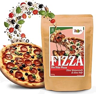 Marcel's Fizza – Die fitte Pizza (1200g - 12x Fizza) | Low Carb Pizzateig mit nur 330 kcal pro Pizza | Vegan & proteinreich | Ohne Hefe – Ofenfertig in 3 Minuten