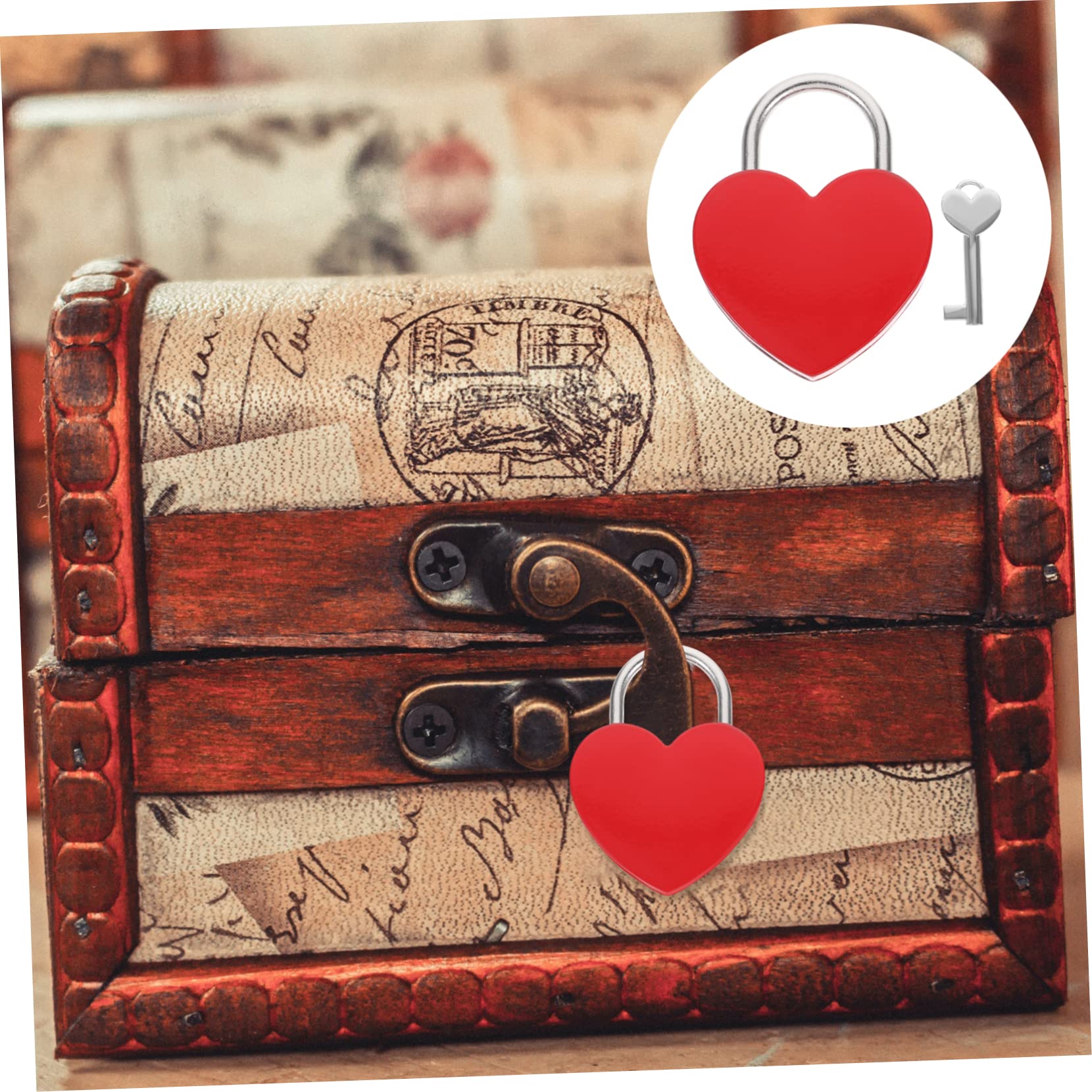 Gadpiparty 10pezzi Piccolo Lucchetto Forma Di Cuore Con Chiave Serratura Per Valigia Diario e Borse Romantico Per Occasioni Speciali