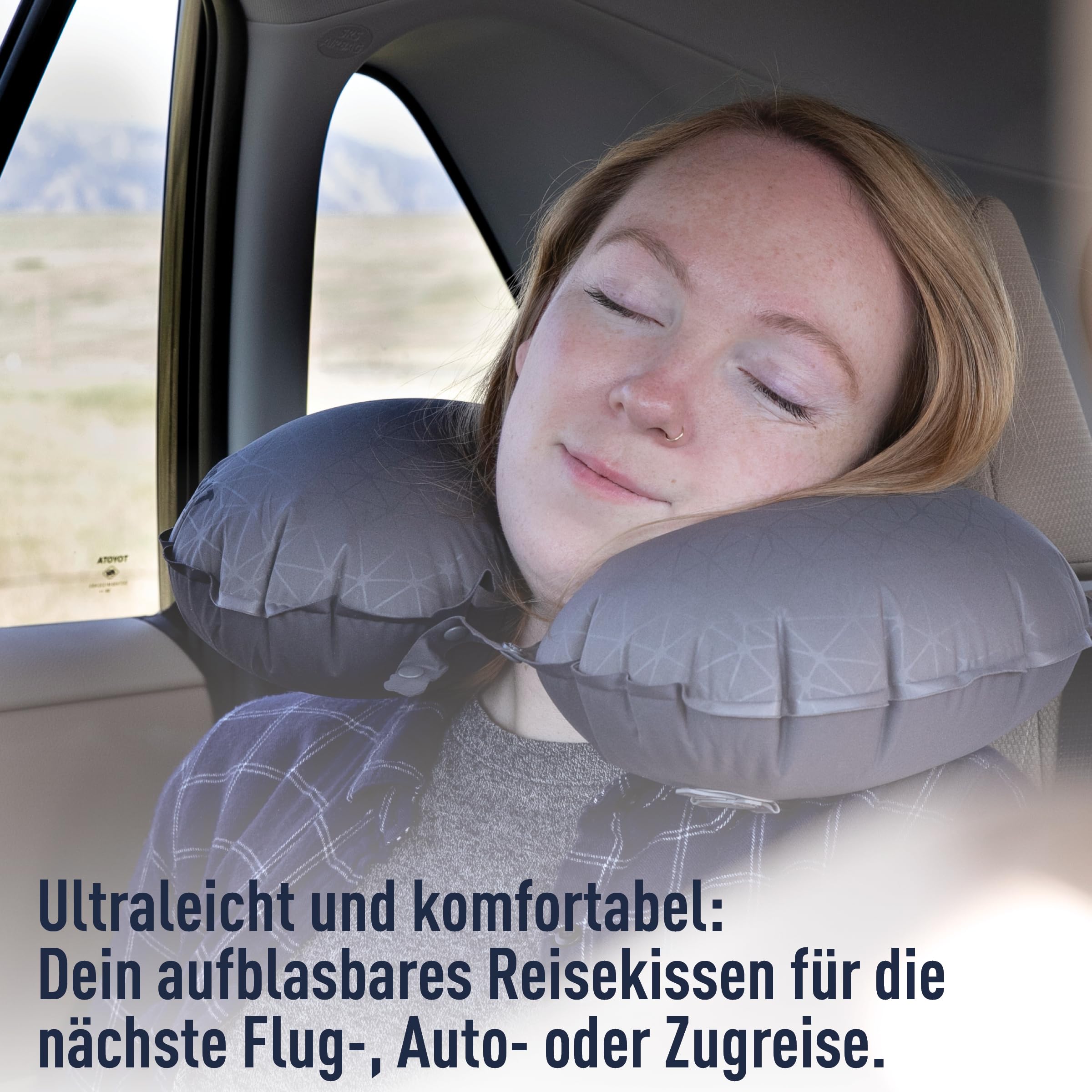 Sea to Summit - Aeros Premium Lendenkissen - Aufblasbares Stützkissen - Entlastung des unteren Rückens - Polyestergewebe 50D - Kompakte Reisetasche - Arbeit, Reisen & Autofahrten - Grey - 70g