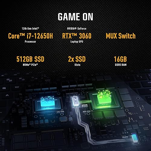 Miniatura 2 de ASUS TUF Dash 15 (2022) Laptop para juegos, pantalla FHD de 15.6 pulgadas 144Hz, Intel Core i7-12650H, GeForce RTX 3060, 16GB DDR5, 512GB SSD